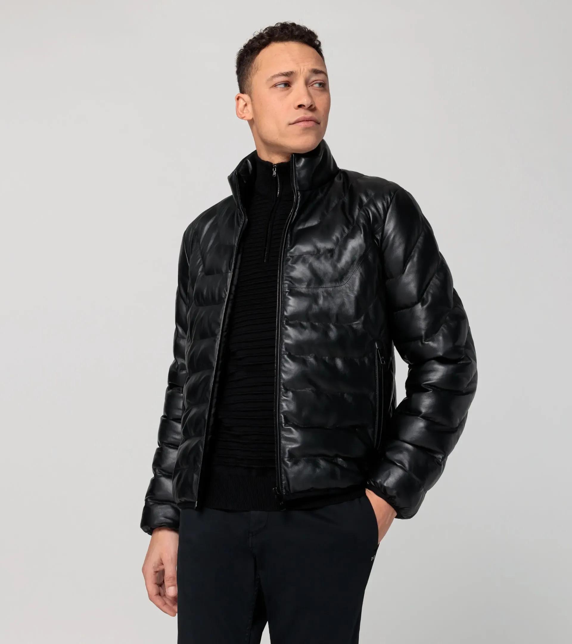 Athleisure padded leather jacket  thumbnail 6