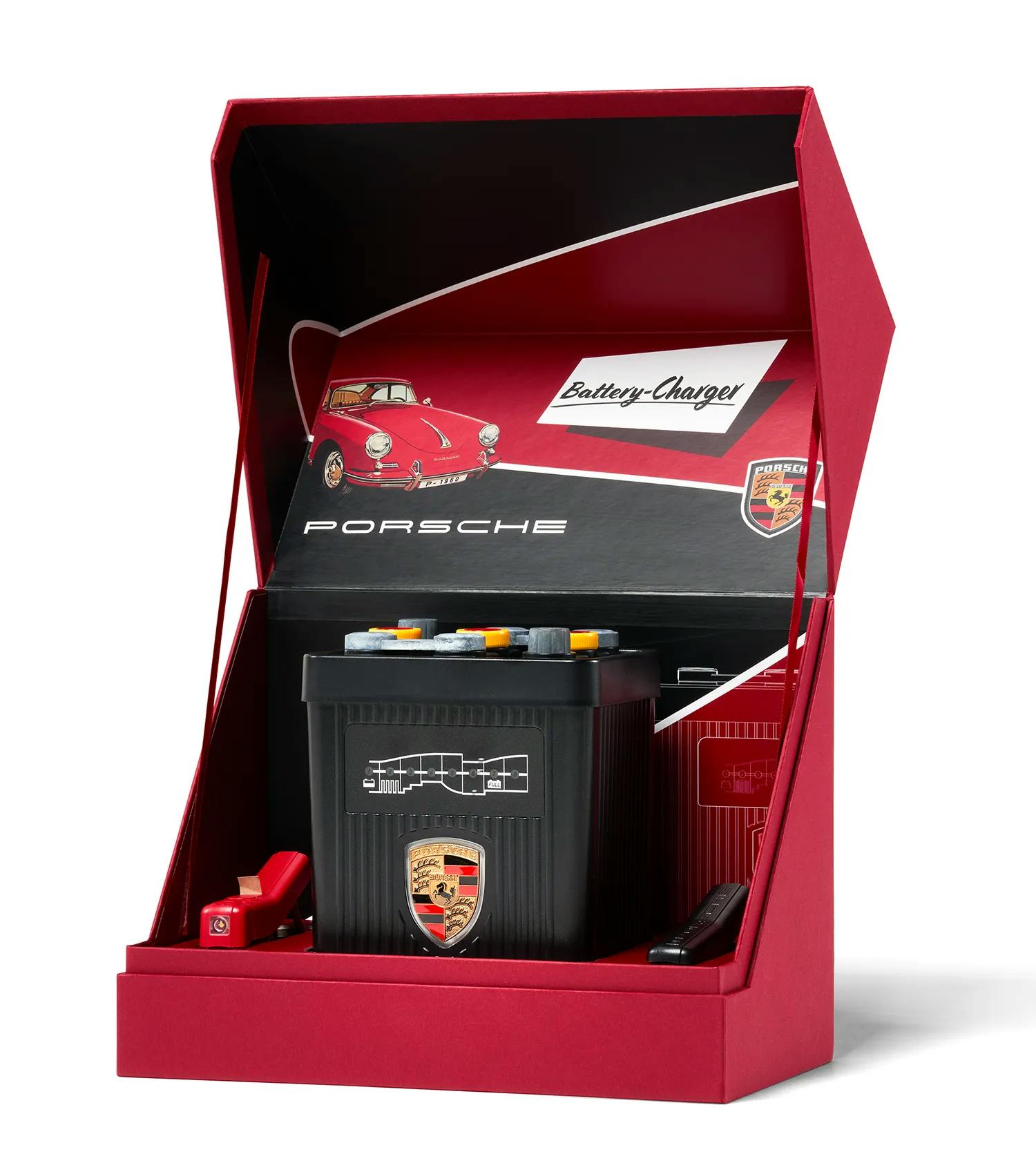 Porsche Batterieladegerät. Vollautomatisches Batterie-Erhaltungsladegerät