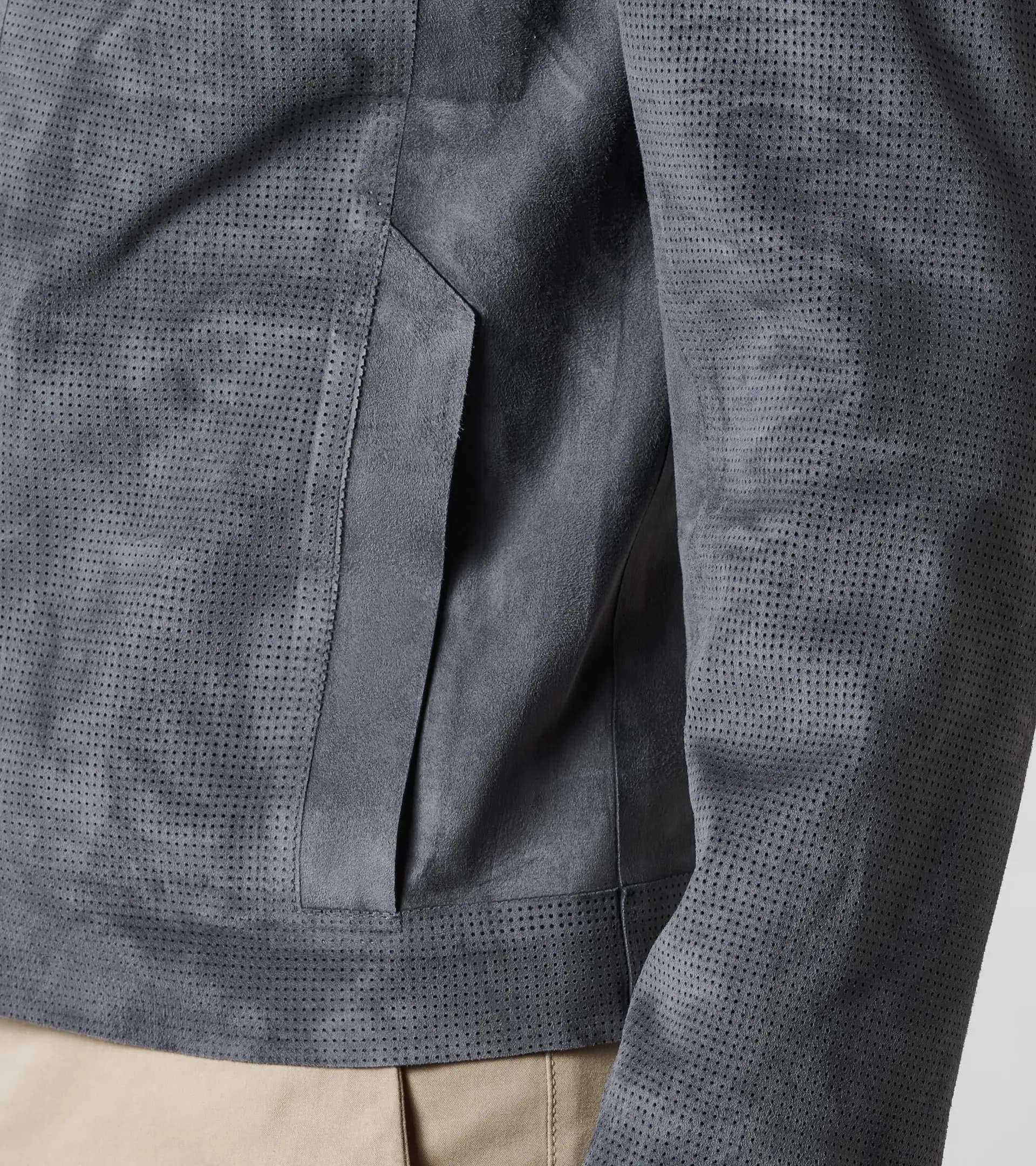 Perforated Goat Suede Leather Jacket 4