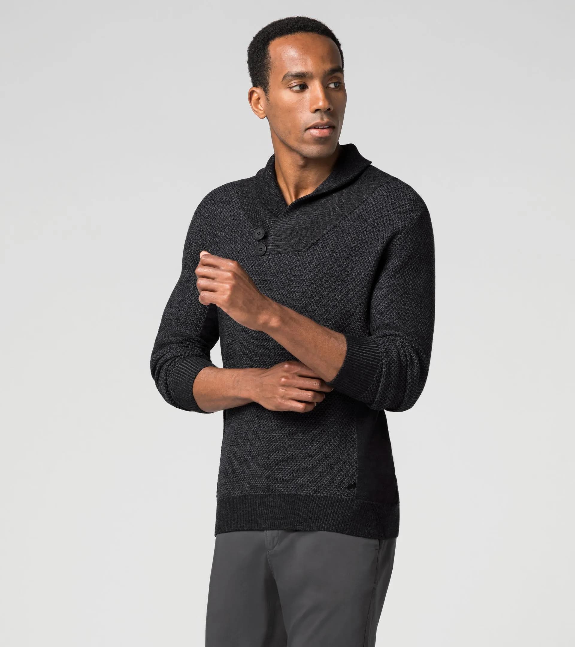 Mens shawl collar sale sweater with elbow patches