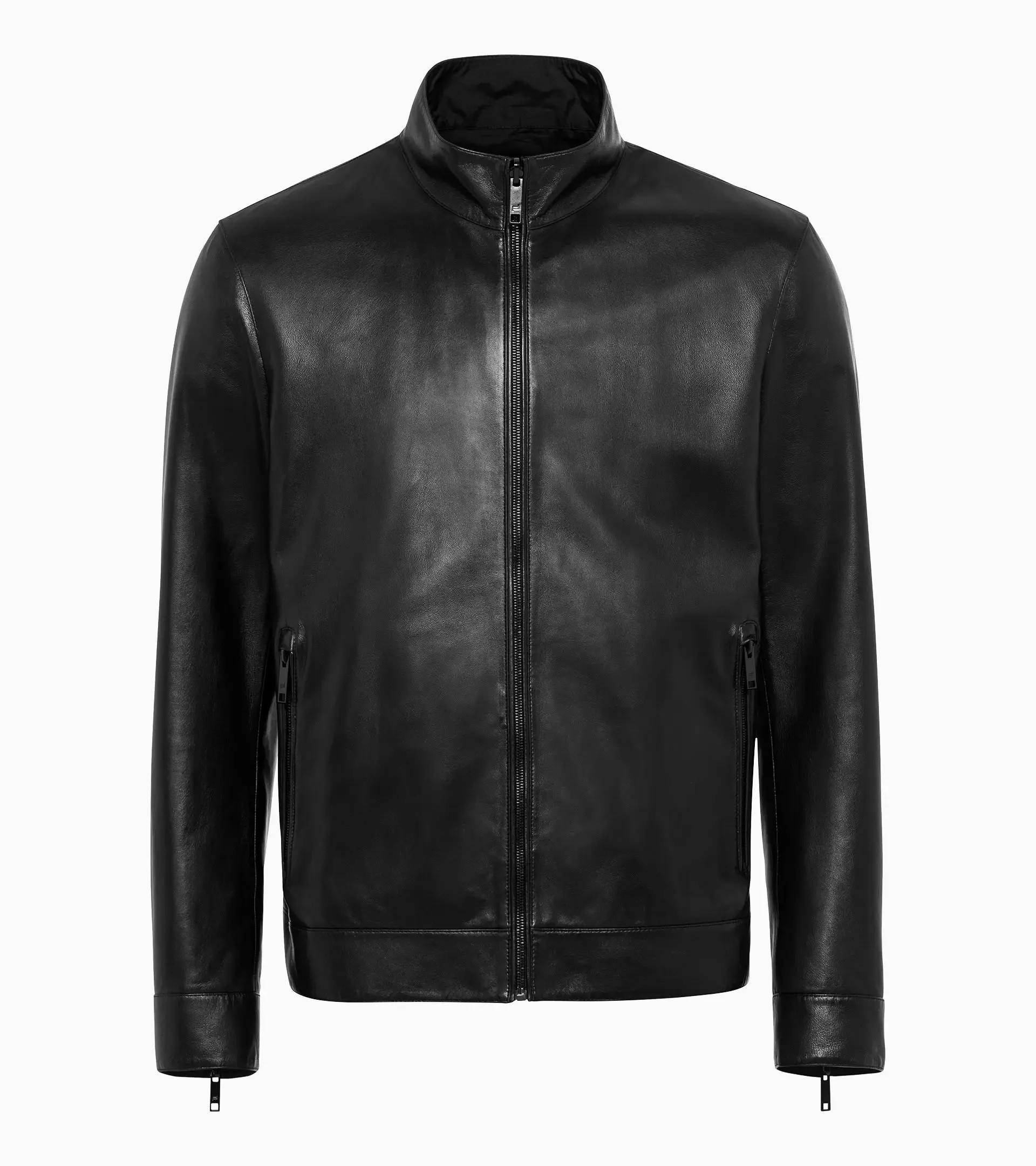 Athleisure reverse leather jacket thumbnail 2