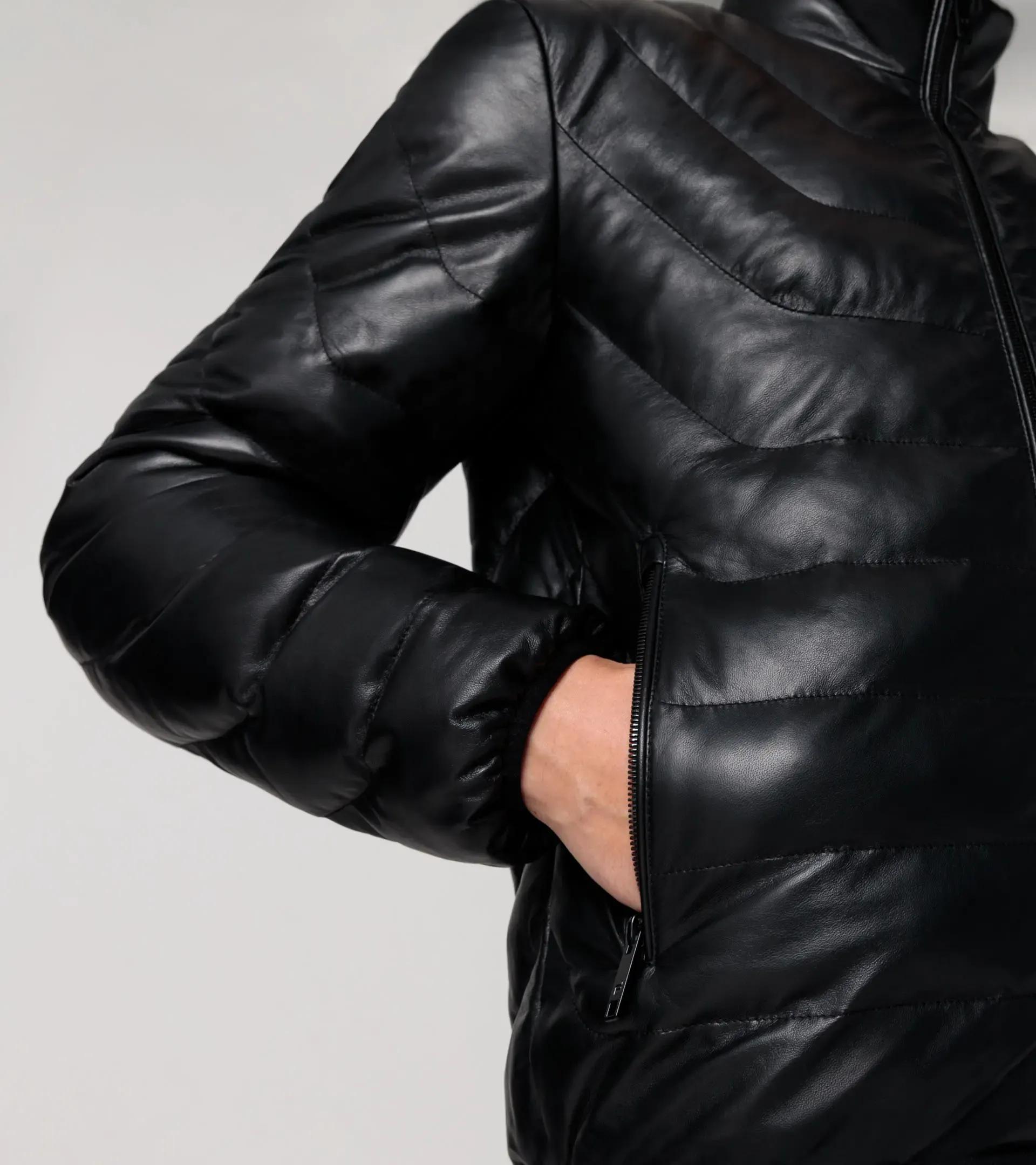 Athleisure Padded Leather Jacket  thumbnail 3