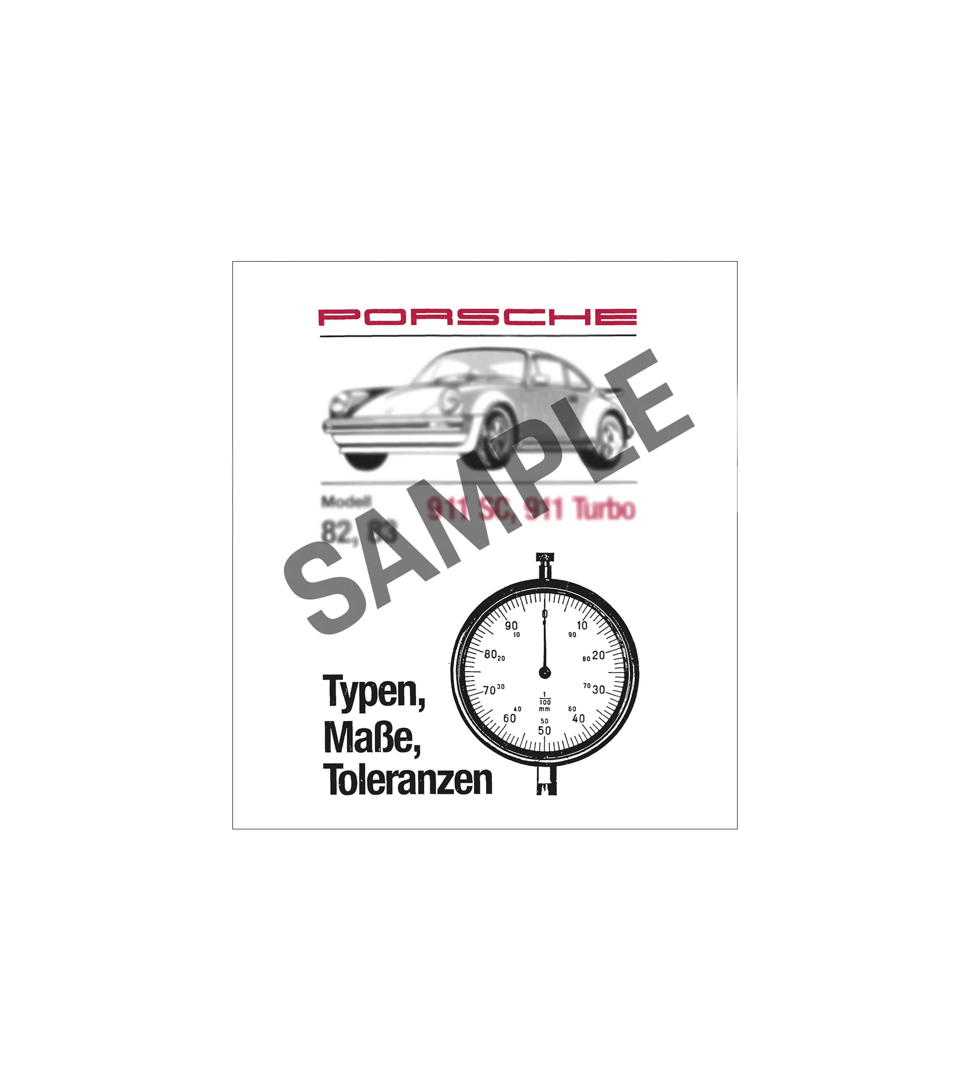 Typen Maße Toleranzen 928, 928 S 1