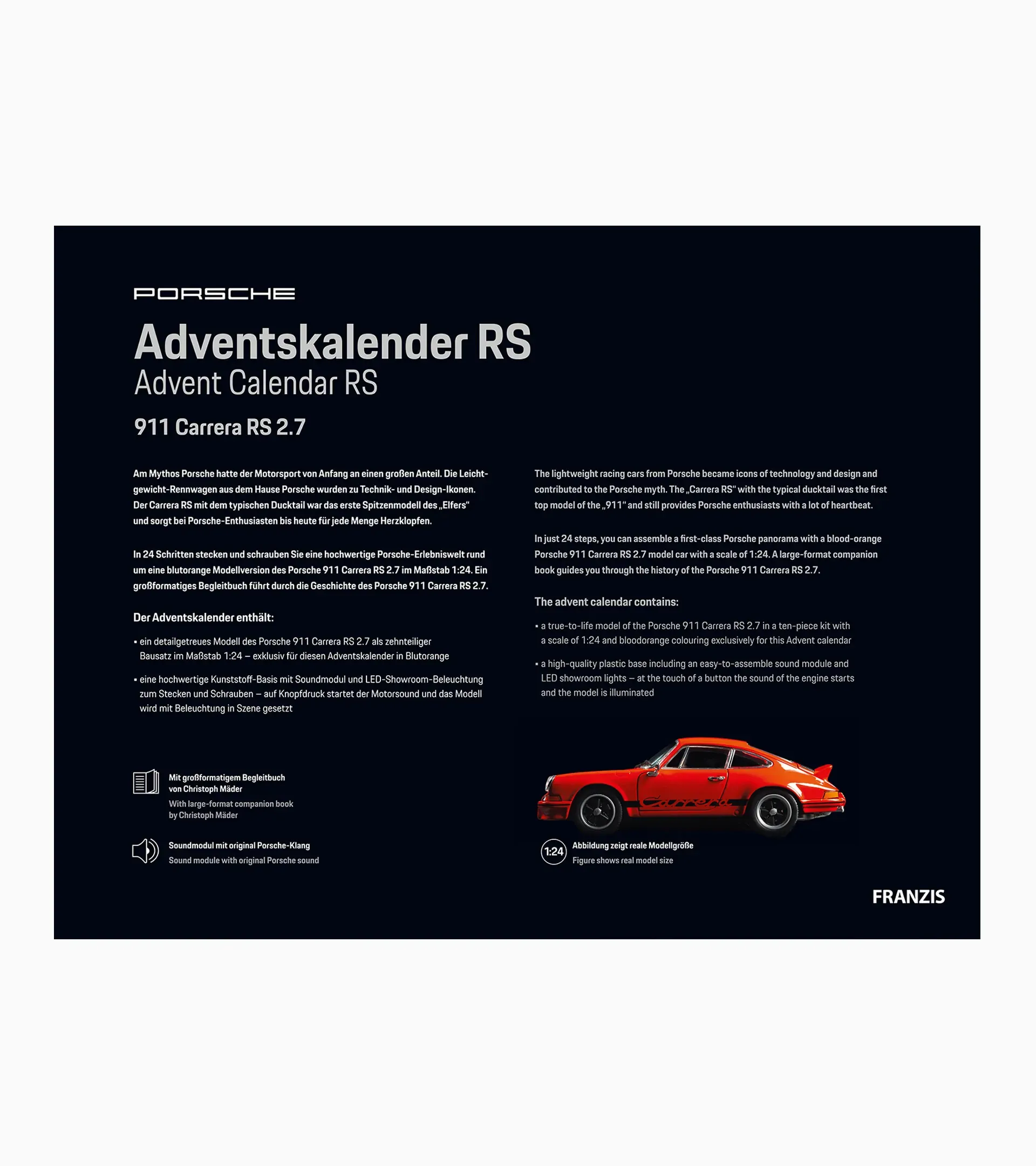 Calendario de adviento Porsche 911 Carrera RS 2.7 7