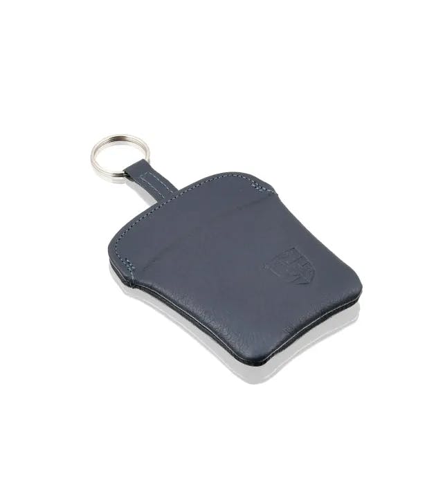 Leather key pouch Marine Blue