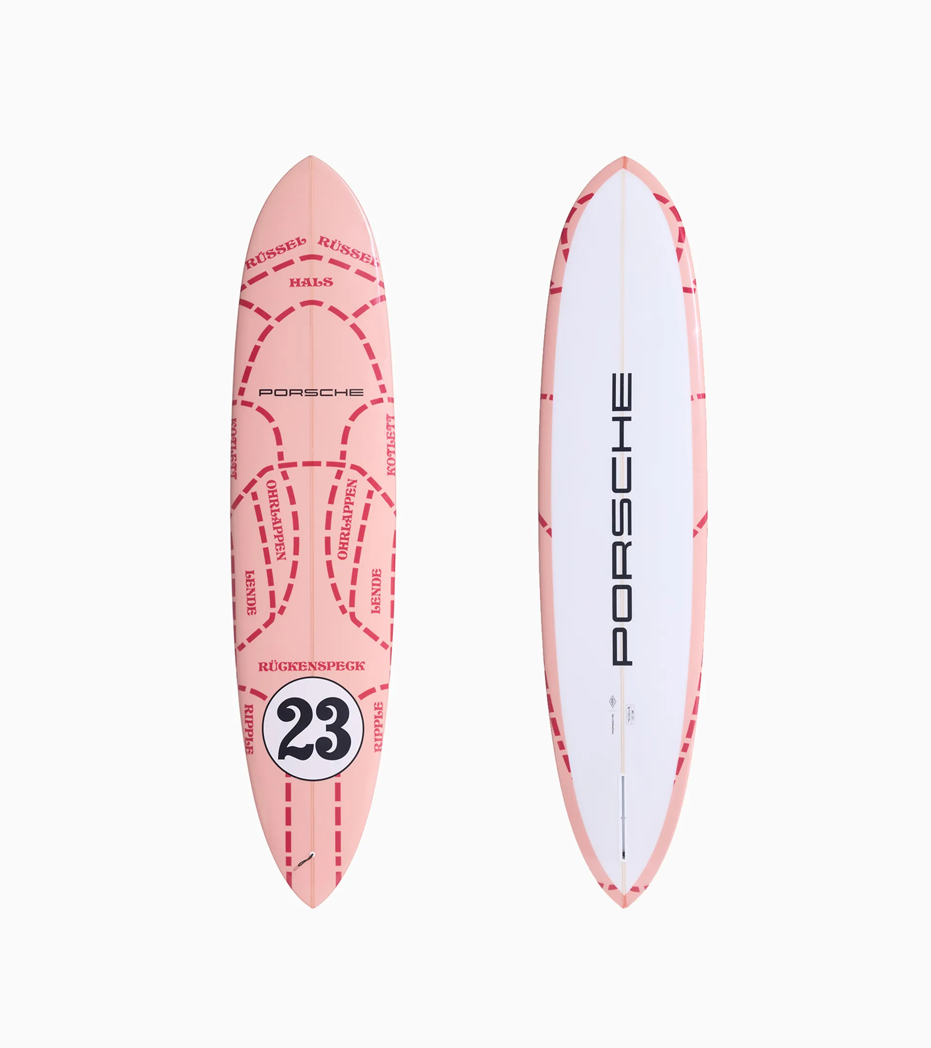 Custom-made Porsche x Almond Cash-Yew II Surfboard (7' 10") 1