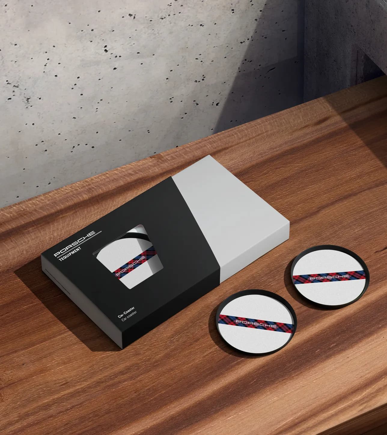 Porsche Car Coasters in Tartan Racing Design 1