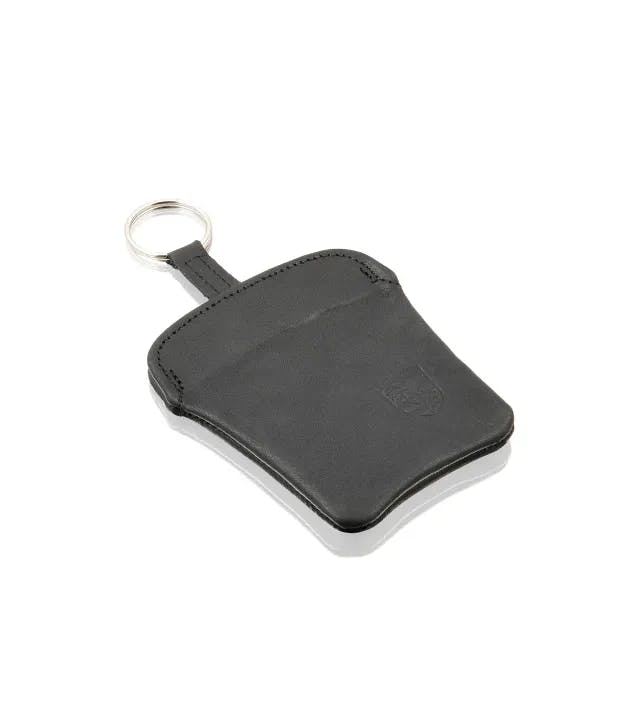 Leather key pouch black 
