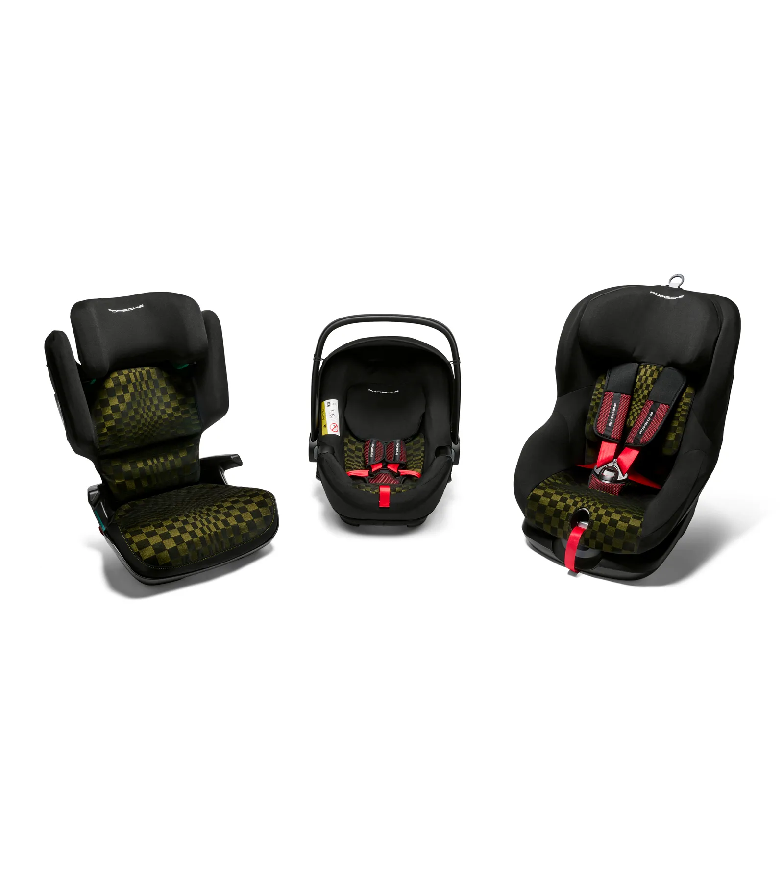 Child seat cover in Pasha Black/Olive Neo design Porsche Baby Seat i-Size 5