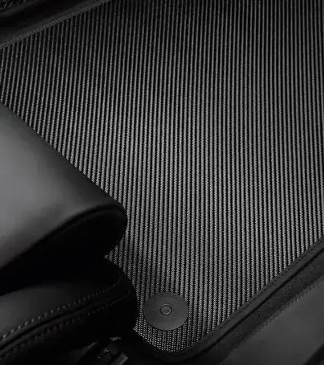 Porsche Carbon Floor Mats with Leather Edging for 911 and 718