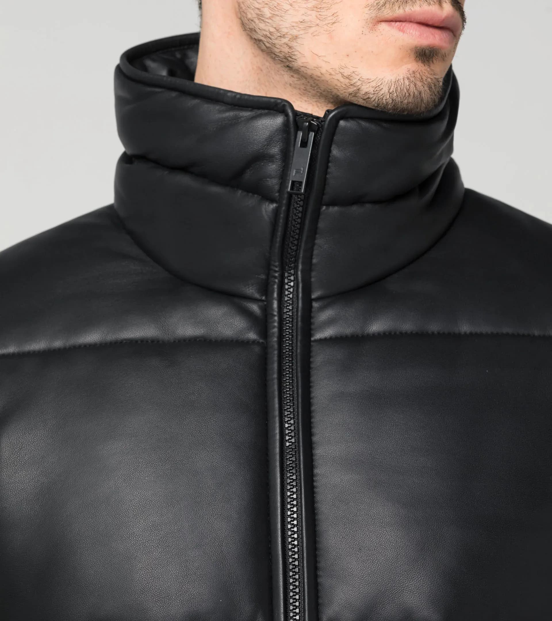 Padded Giacca di Pelle 3