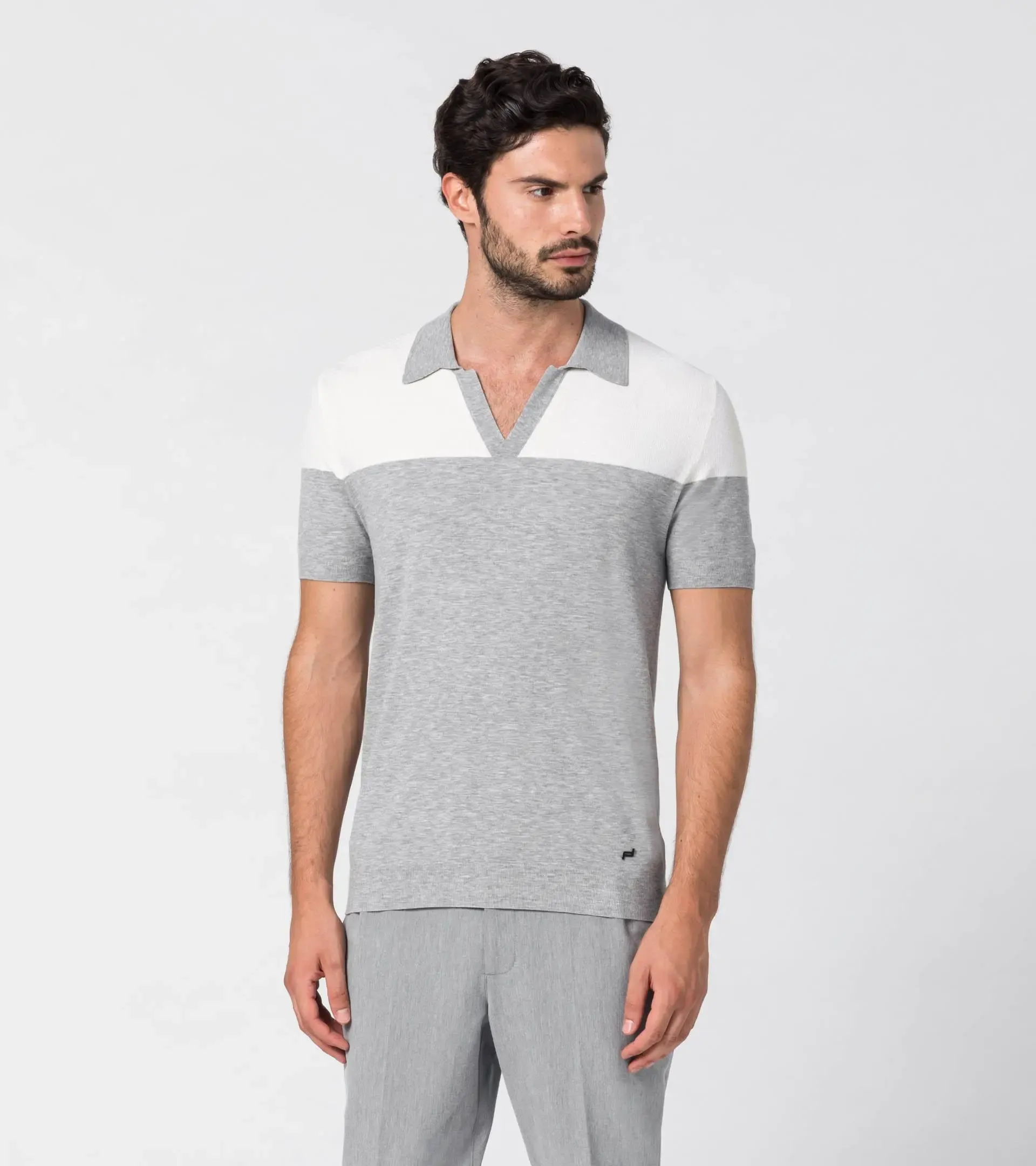 Bi-Colour Structured Knitted Polo 4