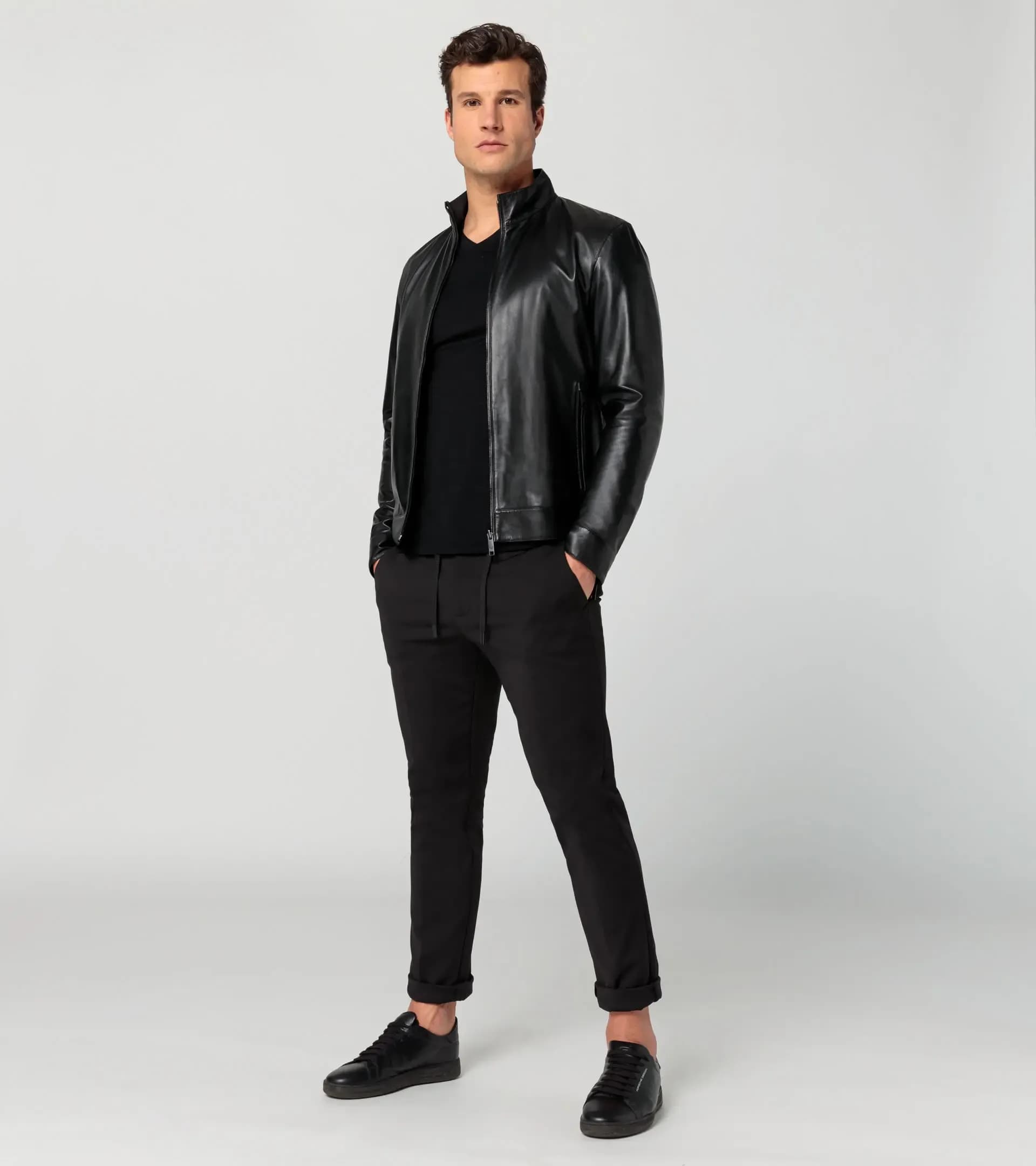 Athleisure reverse leather jacket thumbnail 7