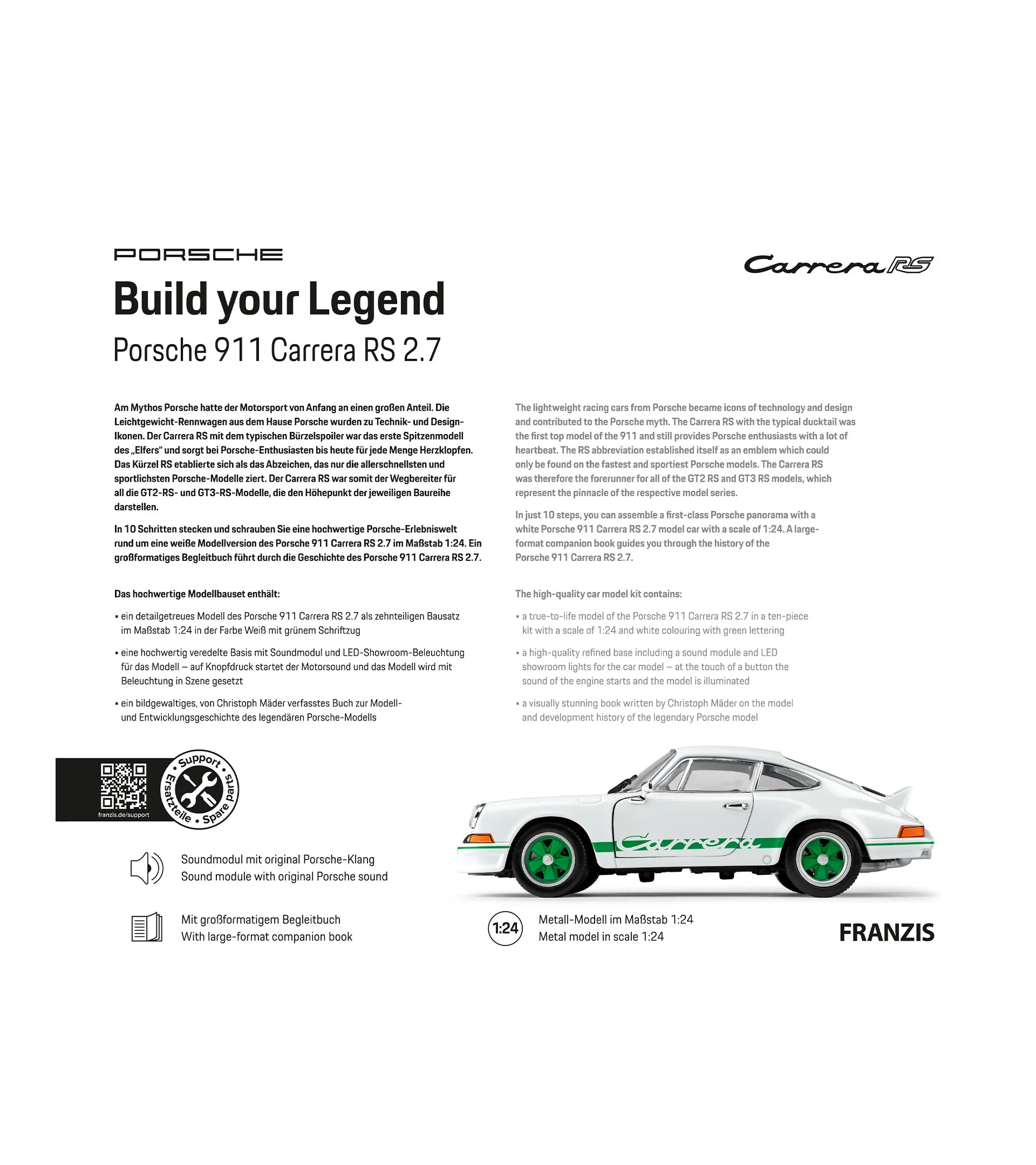 Bouwmodell Porsche 911 Carrera RS 2.7 "Bouw je legende" 2