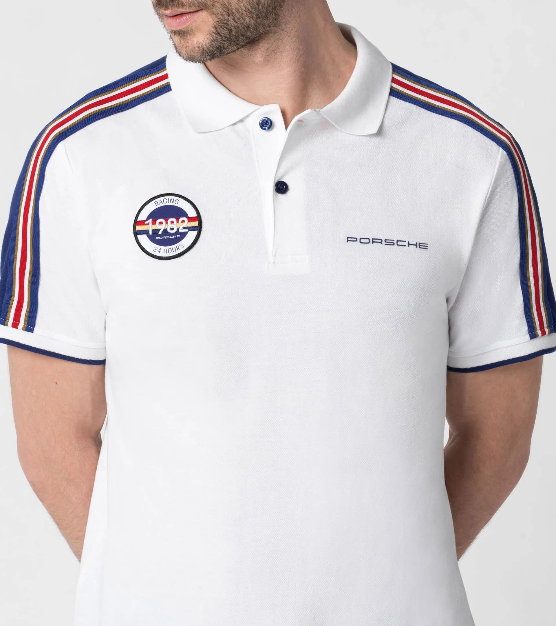 PORSCHE Chemise Polo | Logo Brodé | Noir Bleu Blanc Rouge | Manches Courtes  T Shirt | Vêtements pour Homme | Automobile Voiture Slim | Accessoires