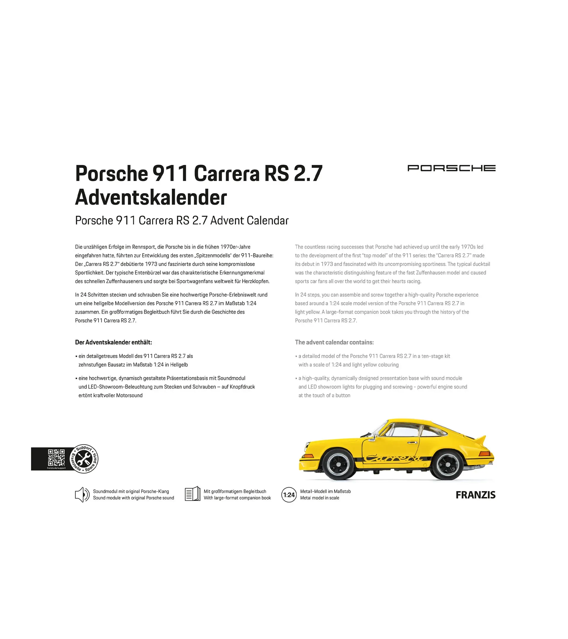 Porsche 911 Carrera RS 2.7 Adventskalender  2