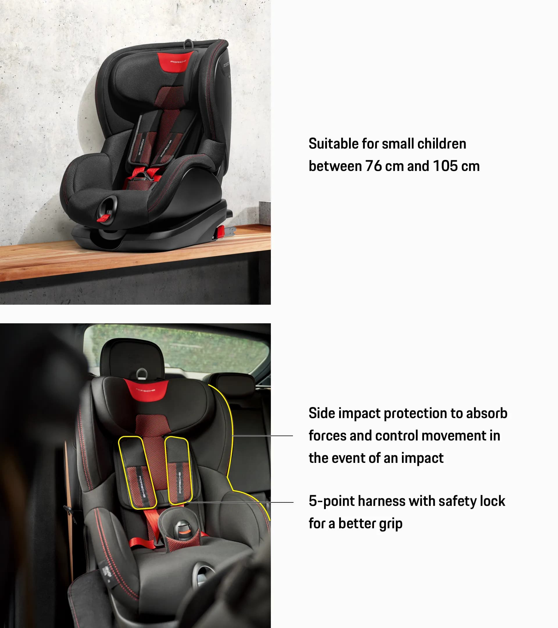 Porsche junior car clearance seat