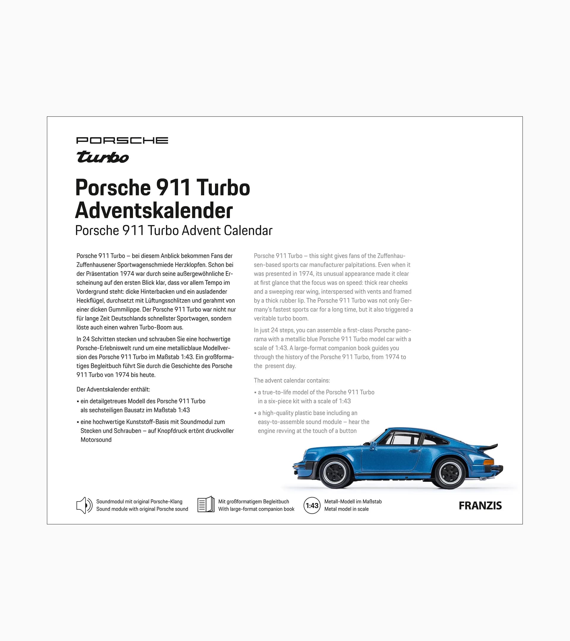 Calendario dell'avvento Porsche 911 Turbo thumbnail 2