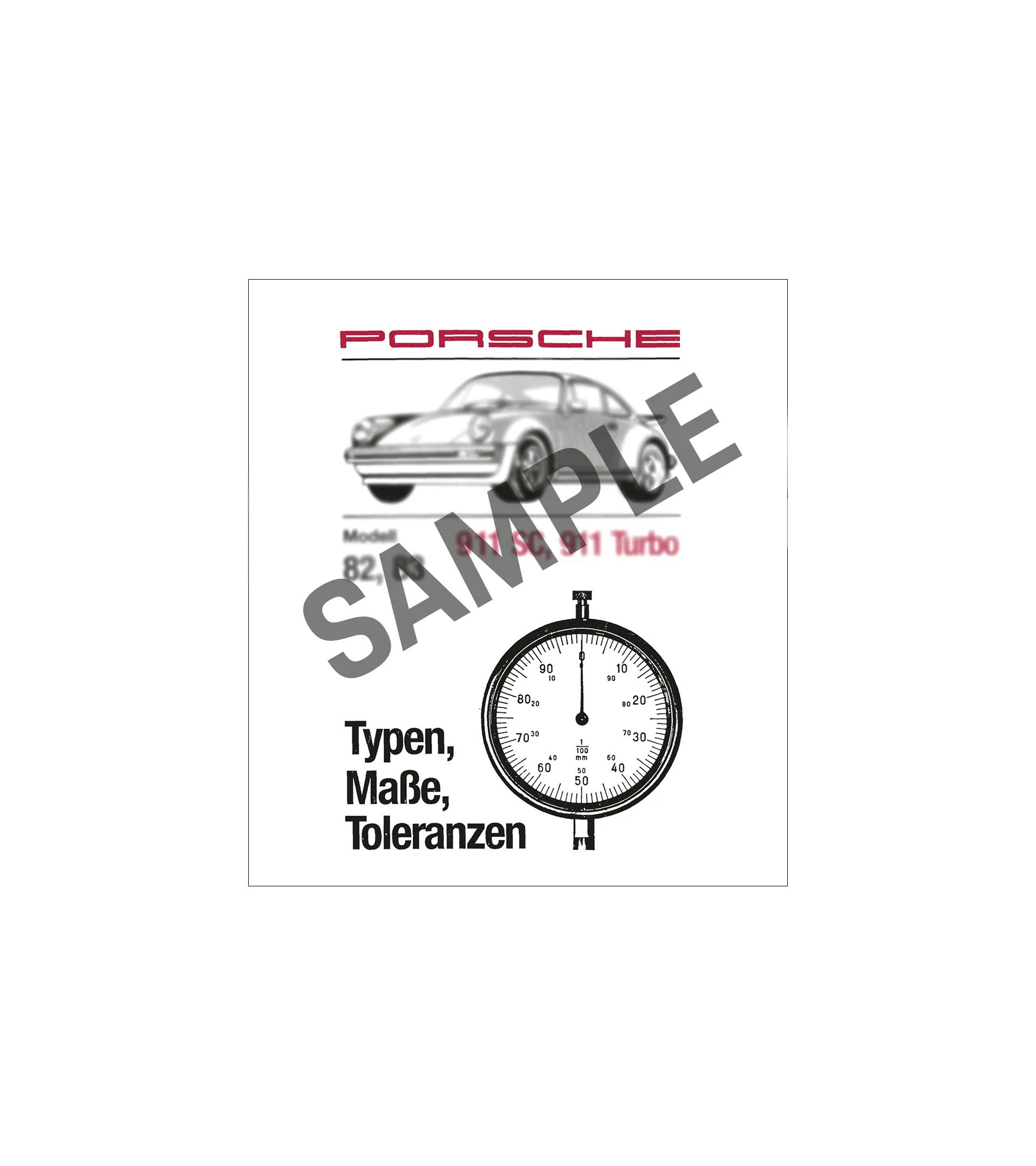 Typen Maße Toleranzen 924 S, 944 | PORSCHE SHOP