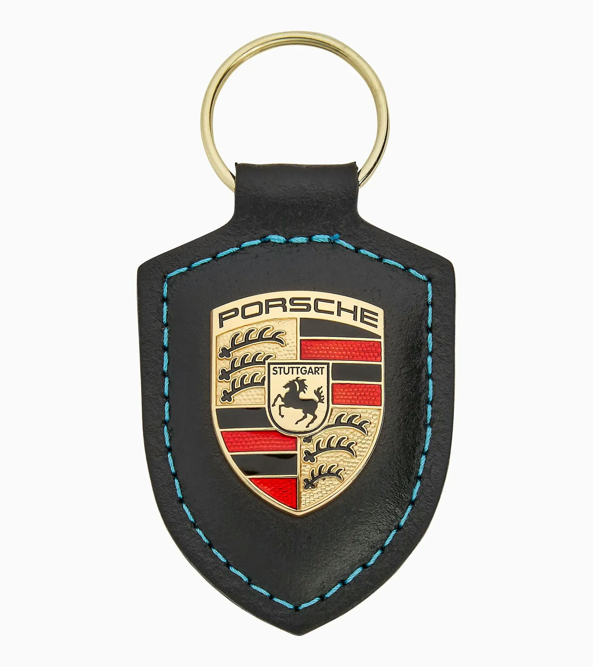 Porsche Authentique Porte Clefs Clés Voiture Cuir et Bronze Émaillé État d  Usage