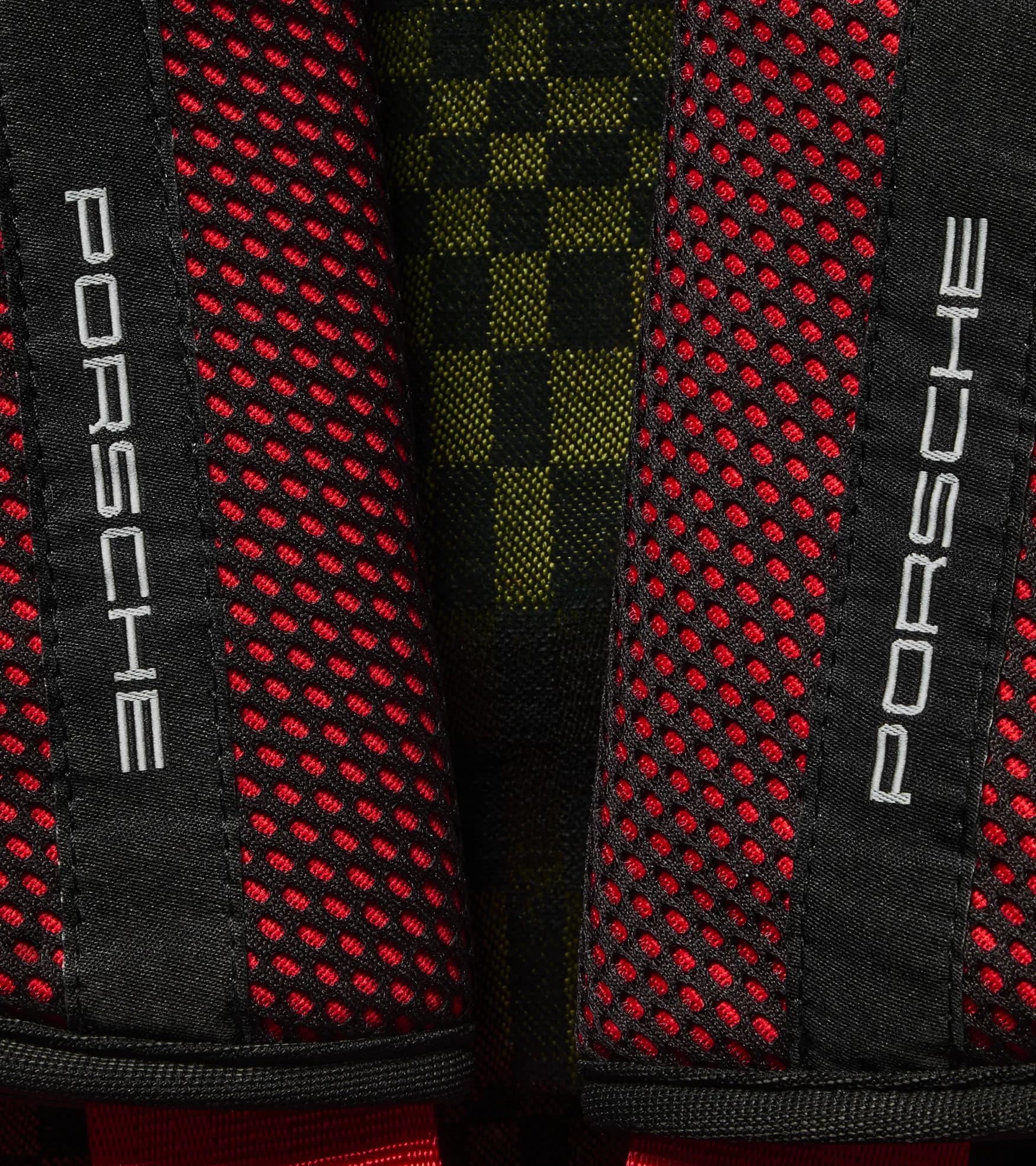 Child seat cover in Pasha Black/Olive Neo design Porsche Kid Seat i-Size  2