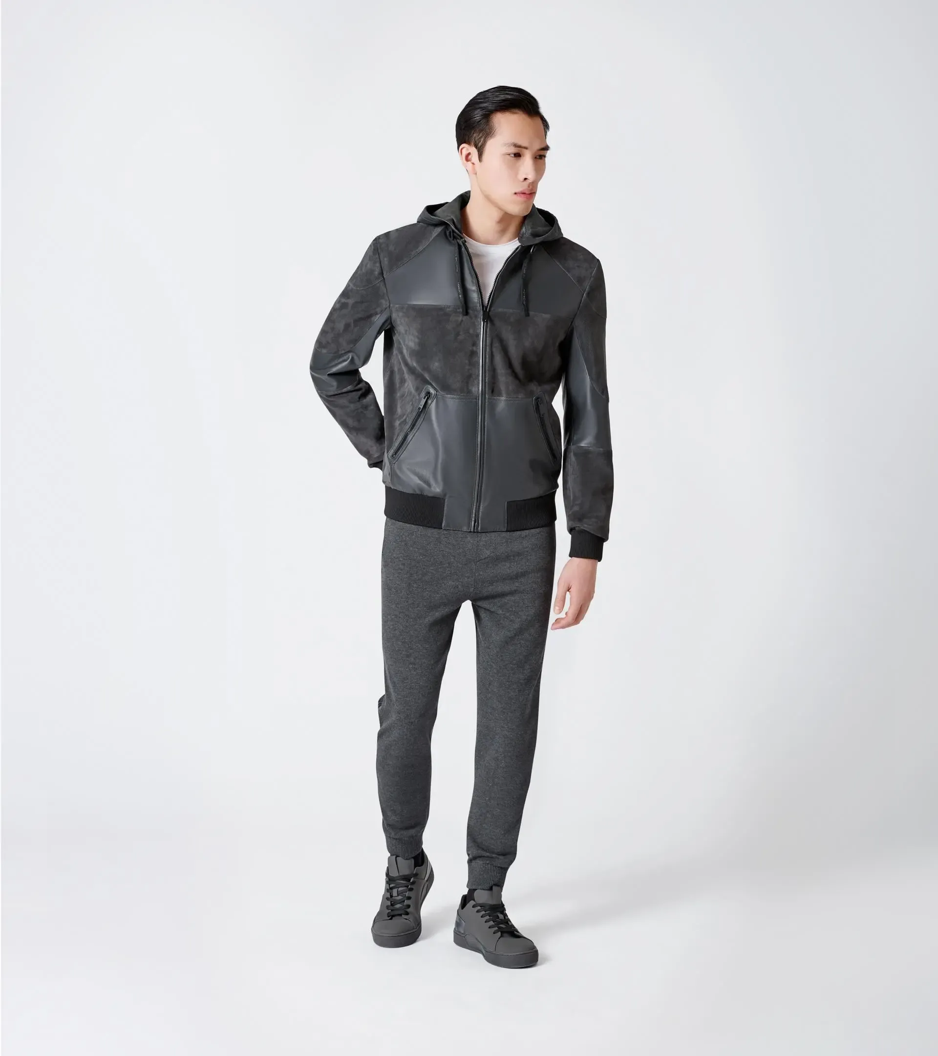 Giacca in pelle con cappuccio Blouson 6