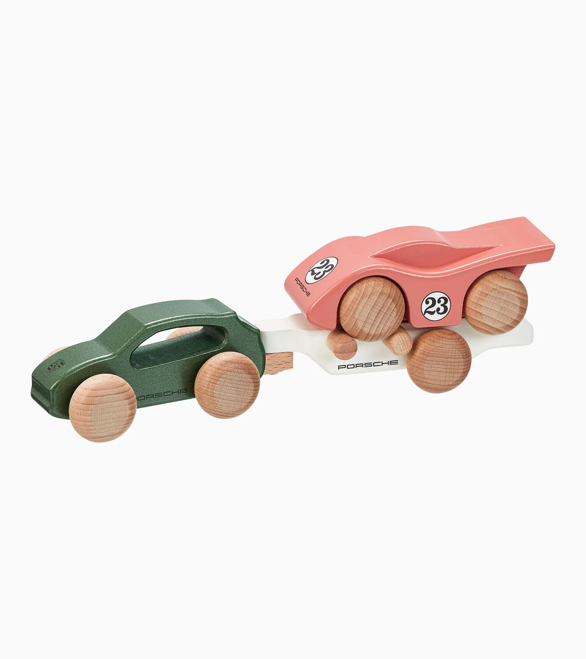 Macan Wooden Car with 917 Trailer thumbnail 1