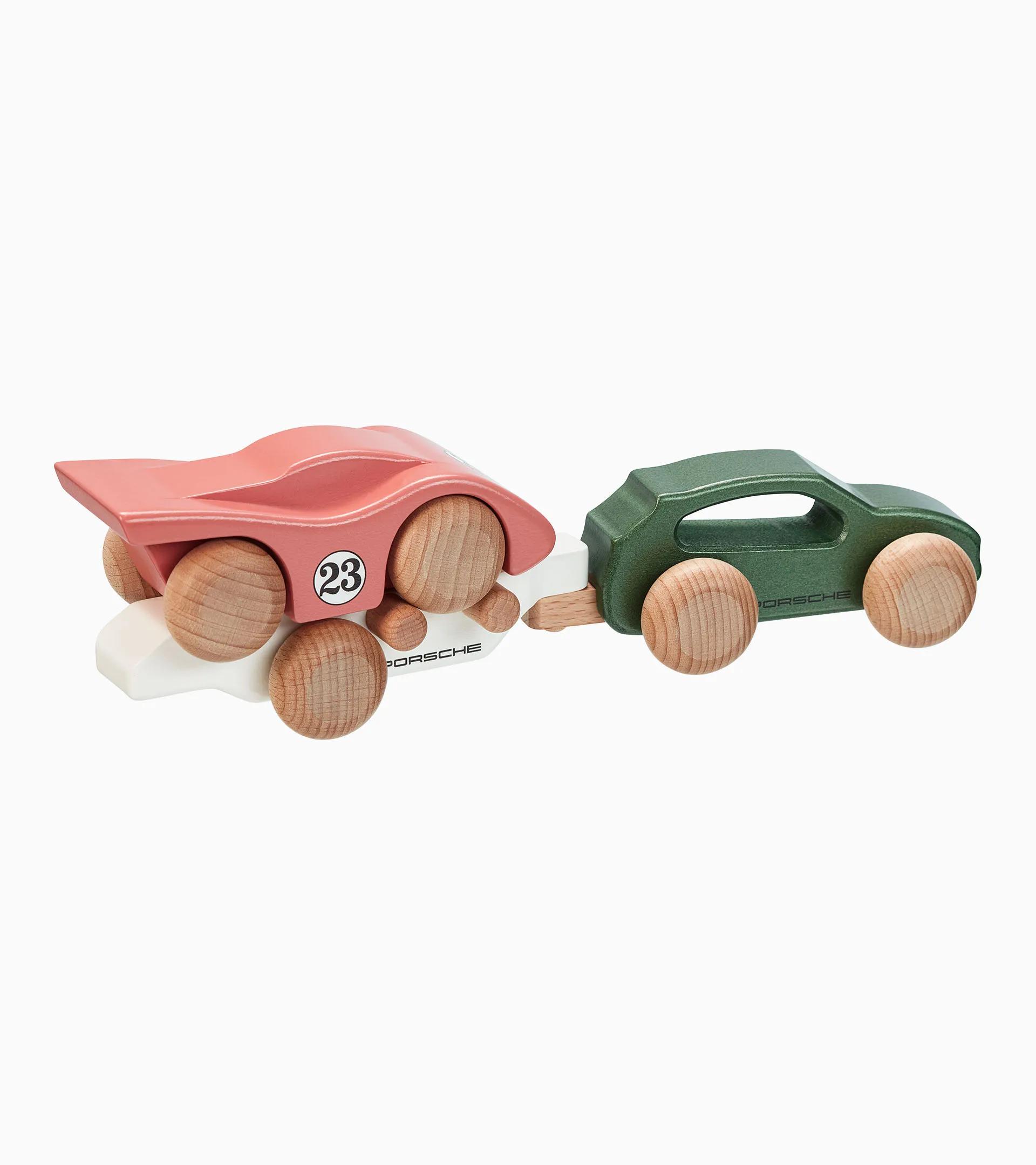 Macan Wooden Car with 917 Trailer thumbnail 0