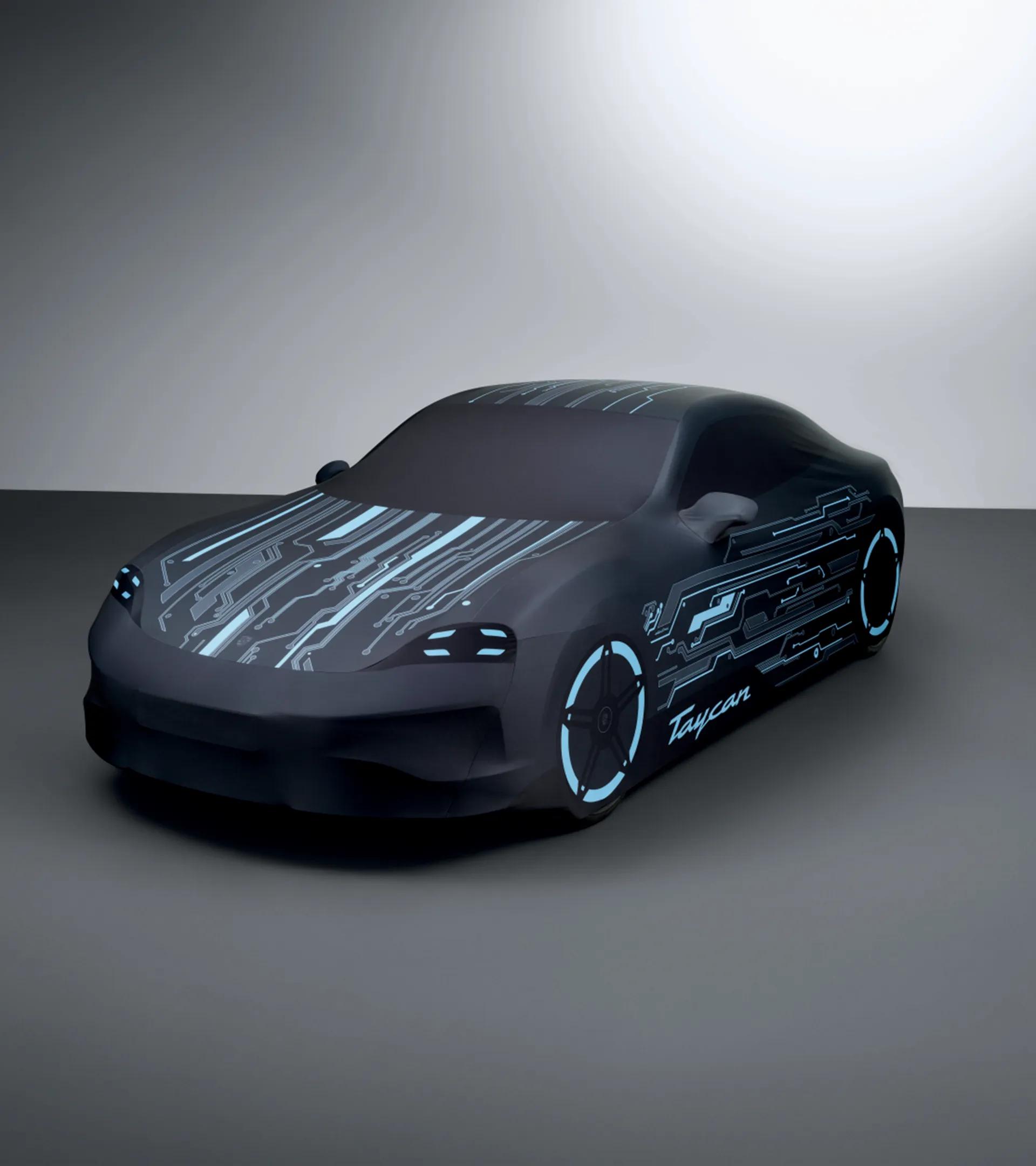 Indoor car cover with 'electric' design - Taycan thumbnail 1