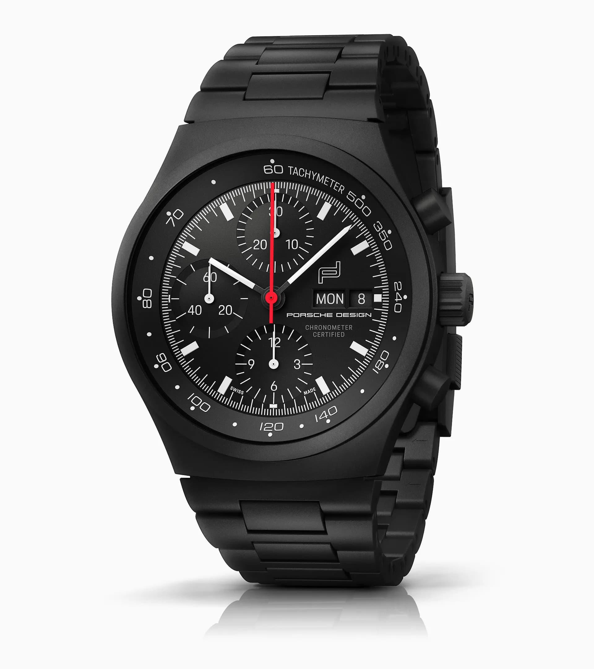 Set Chronograph 1 - All Black Numbered Edition avec Bracelet en tissu/cuir Ennstal-Classic 2024 thumbnail 5