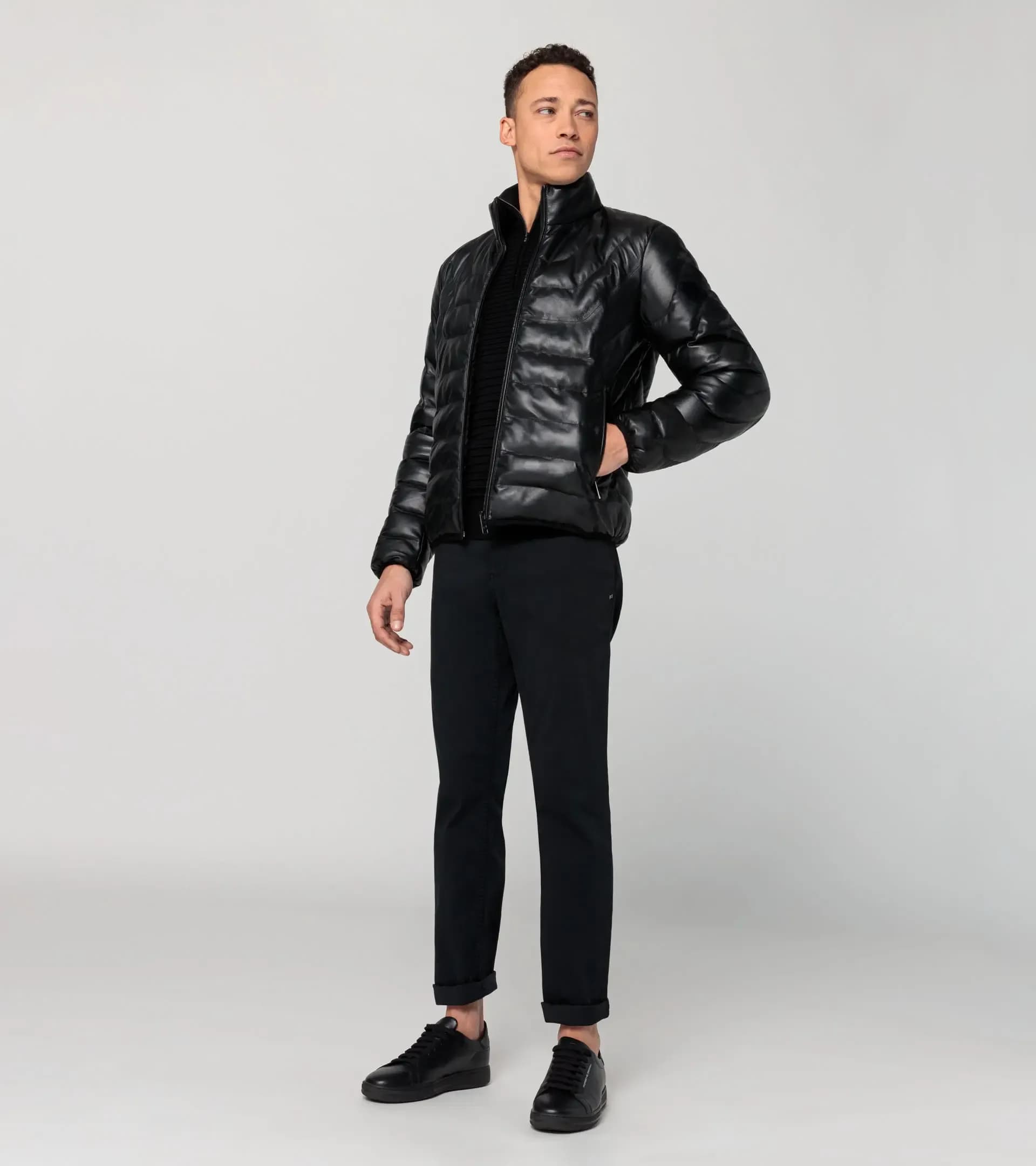 Athleisure Padded Leather Jacket  thumbnail 5