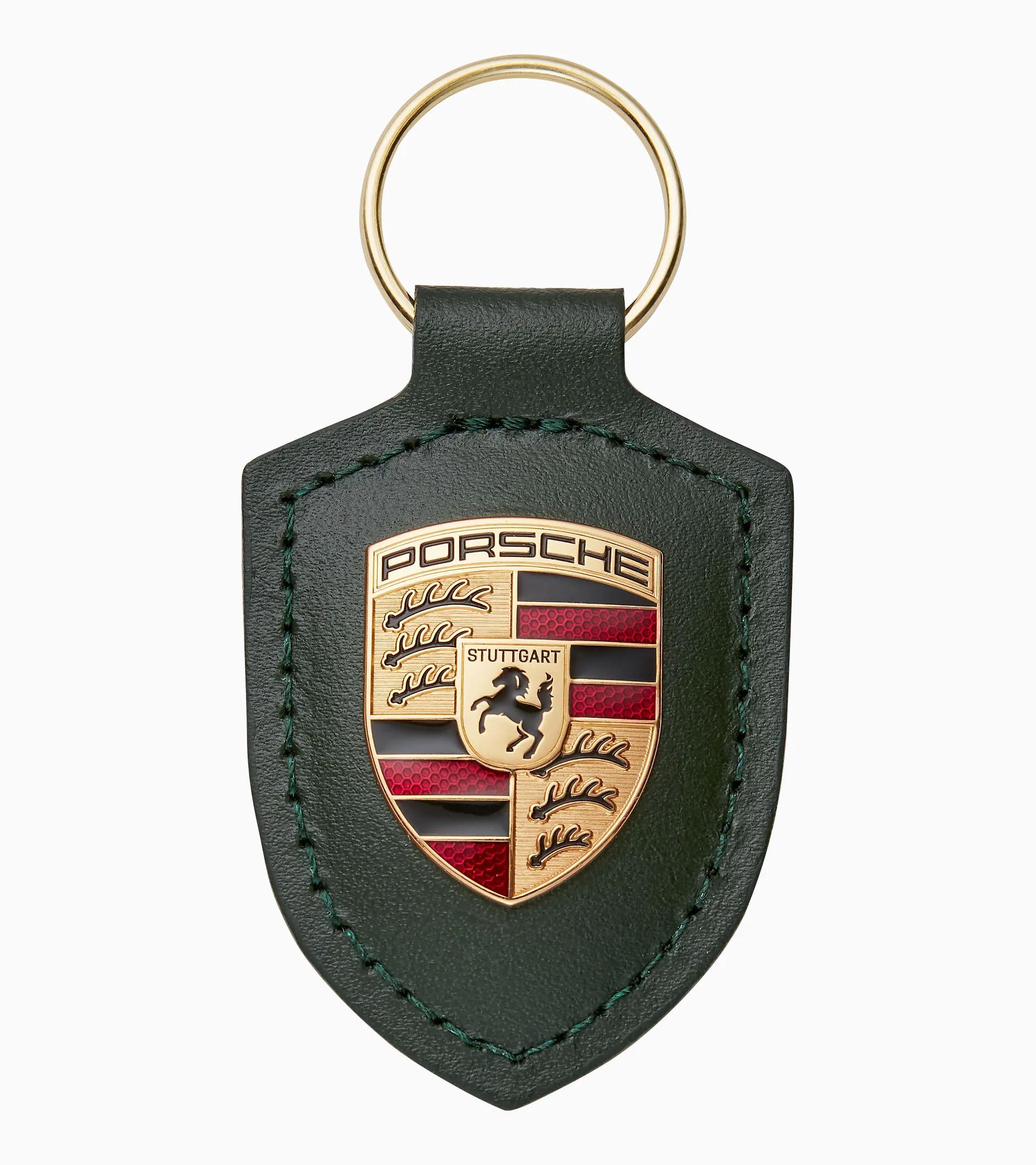 Porsche Crest Keyring, Oak Green Metallic - Essential thumbnail 0