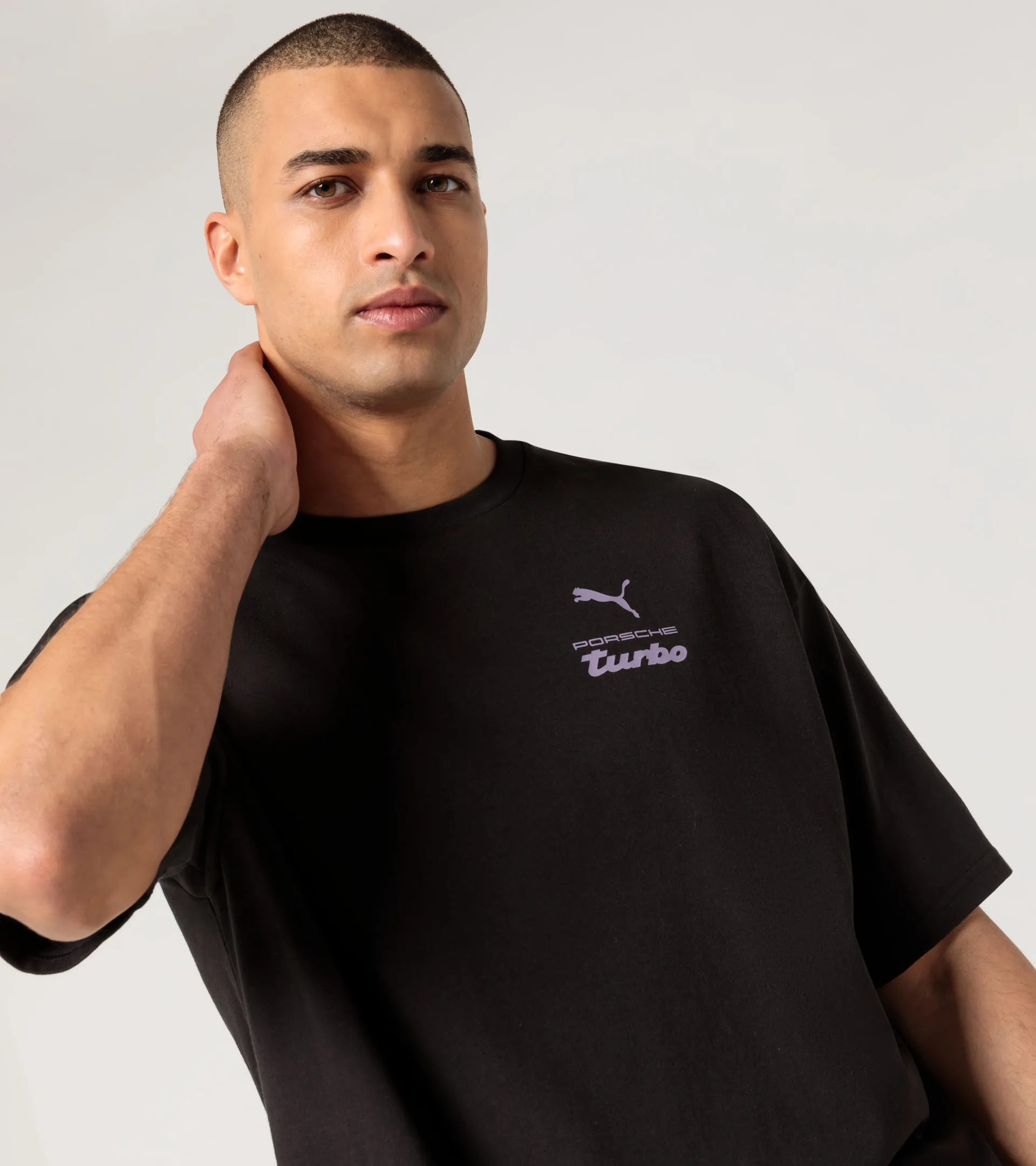 T-shirt con scollo a V e grafica Porsche Turbo 3