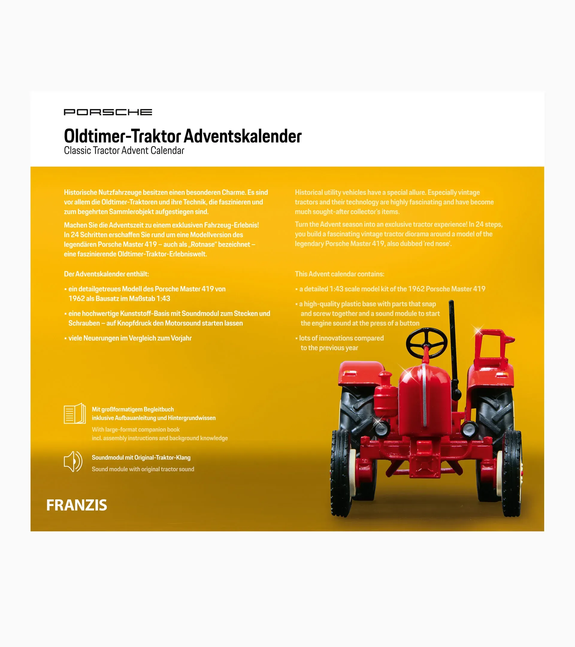 Porsche Oldtimer Tractor advent calendar 5
