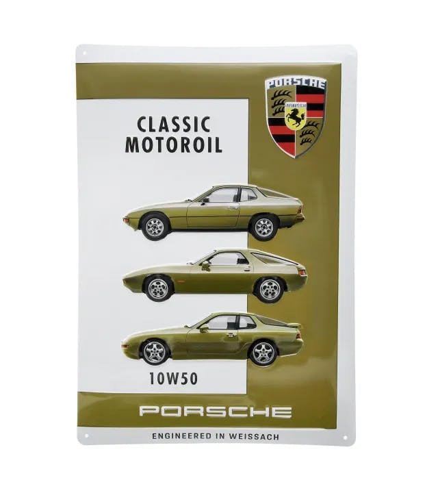 Porsche Classic Enamel Sign – 'Motoroil 10W50'