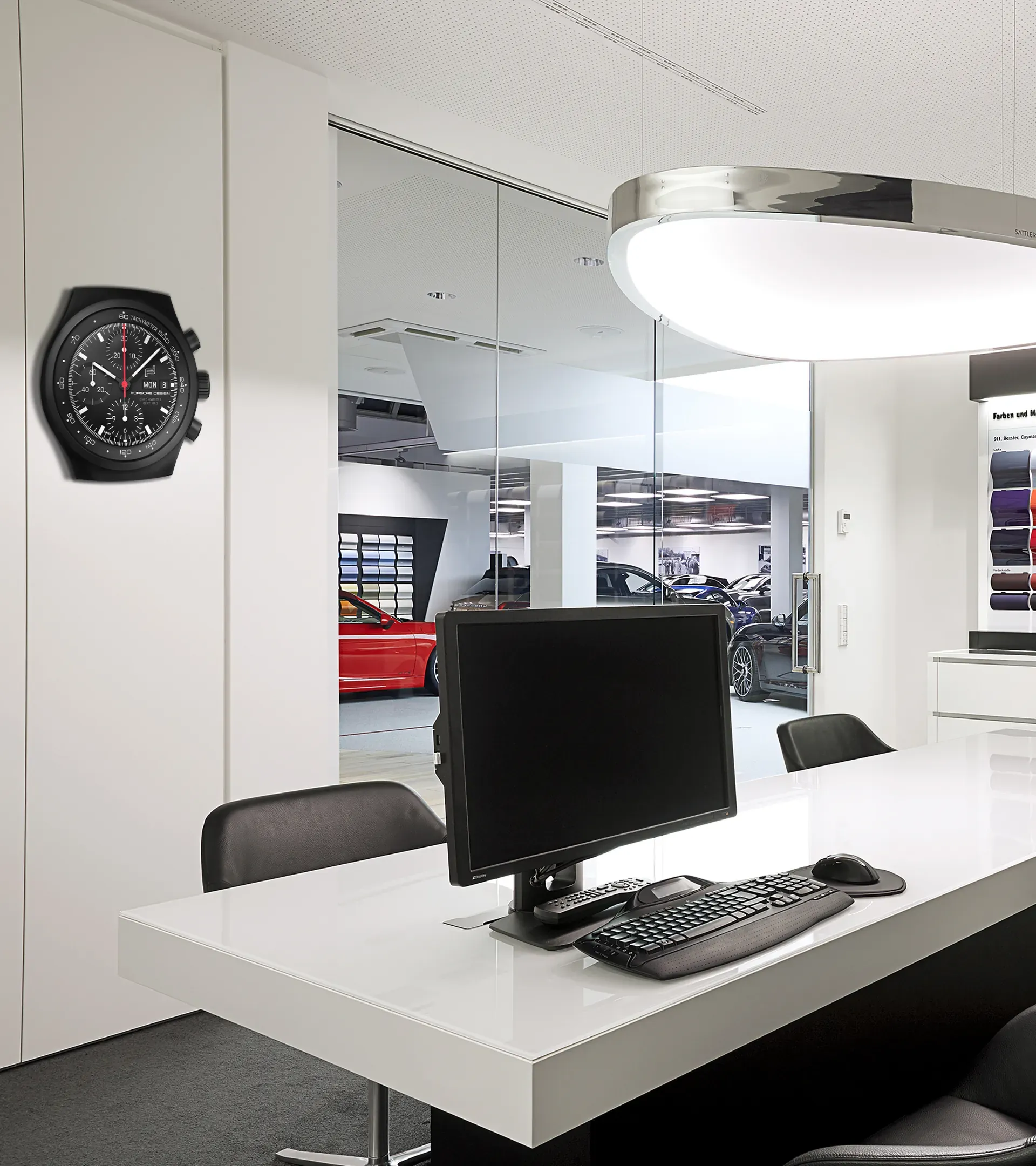 Chronograph 1 Horloge Murale Tout Noir 4