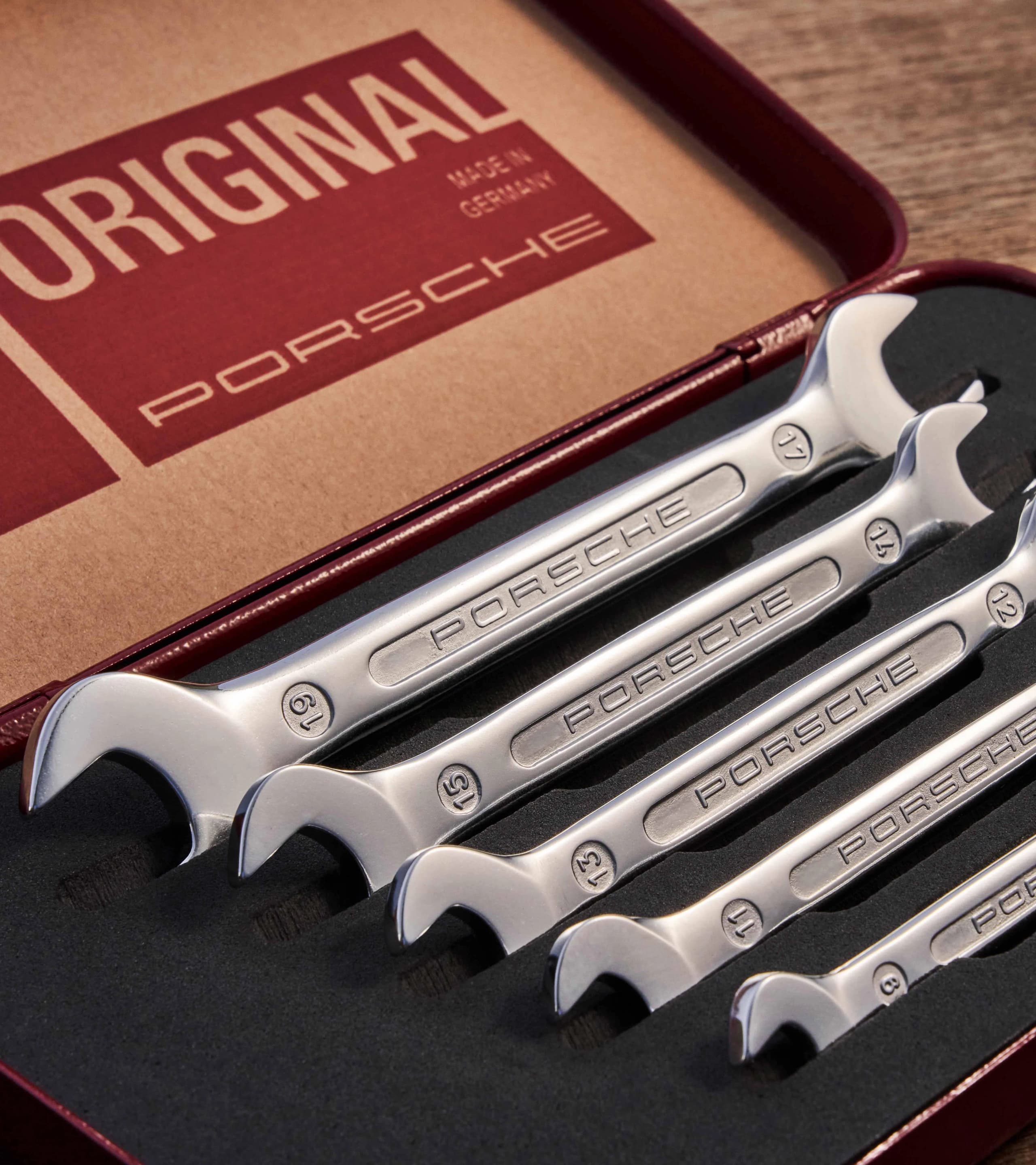 Kit de 5 clés plates avec coffret à outils Porsche Classic