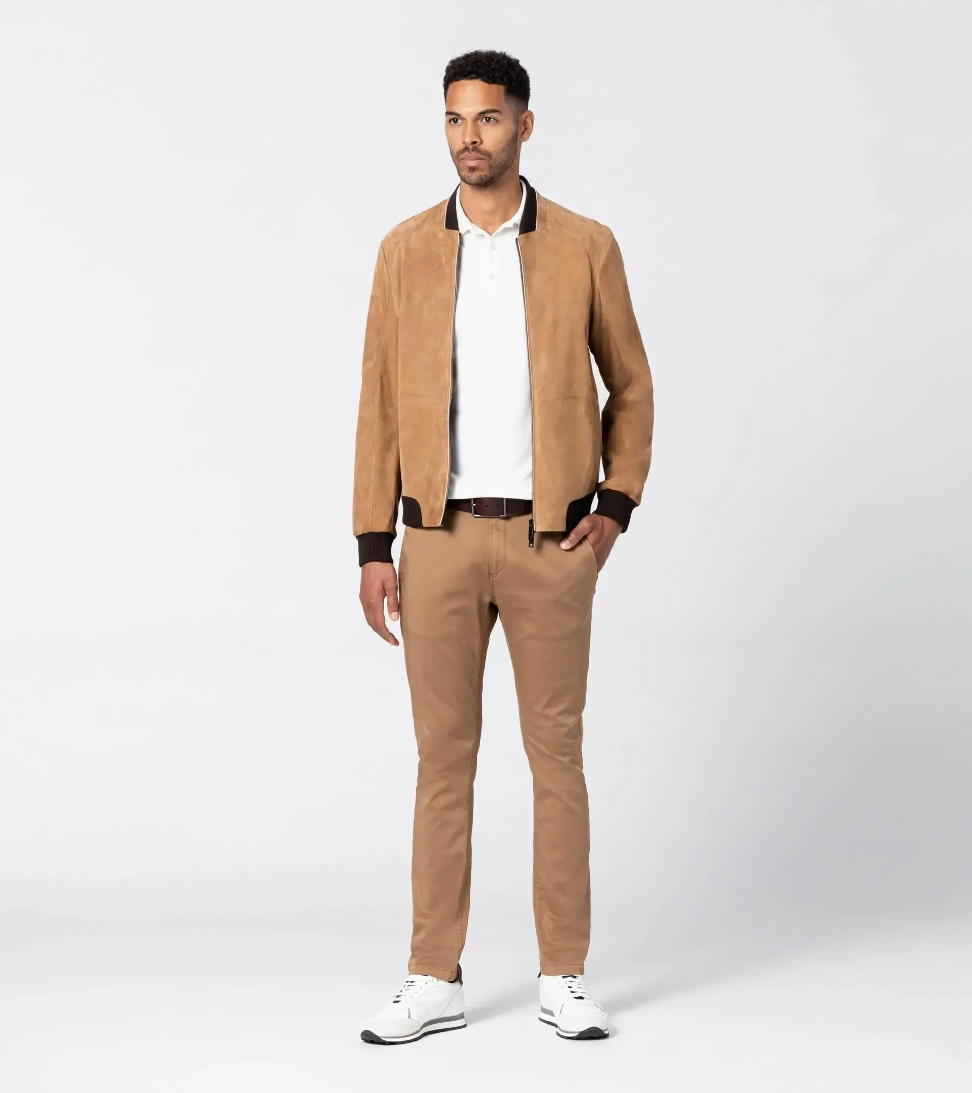 Perforated Goat Suede Leather Jacket 7