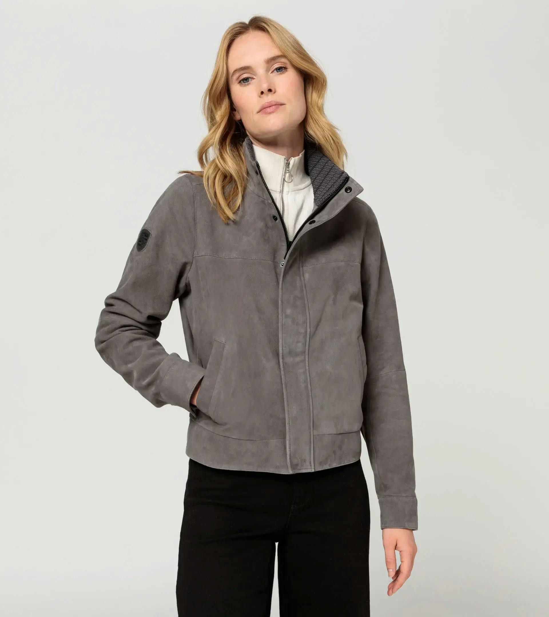 Superdry Women's Knit Collar Leather Bomber Jacket