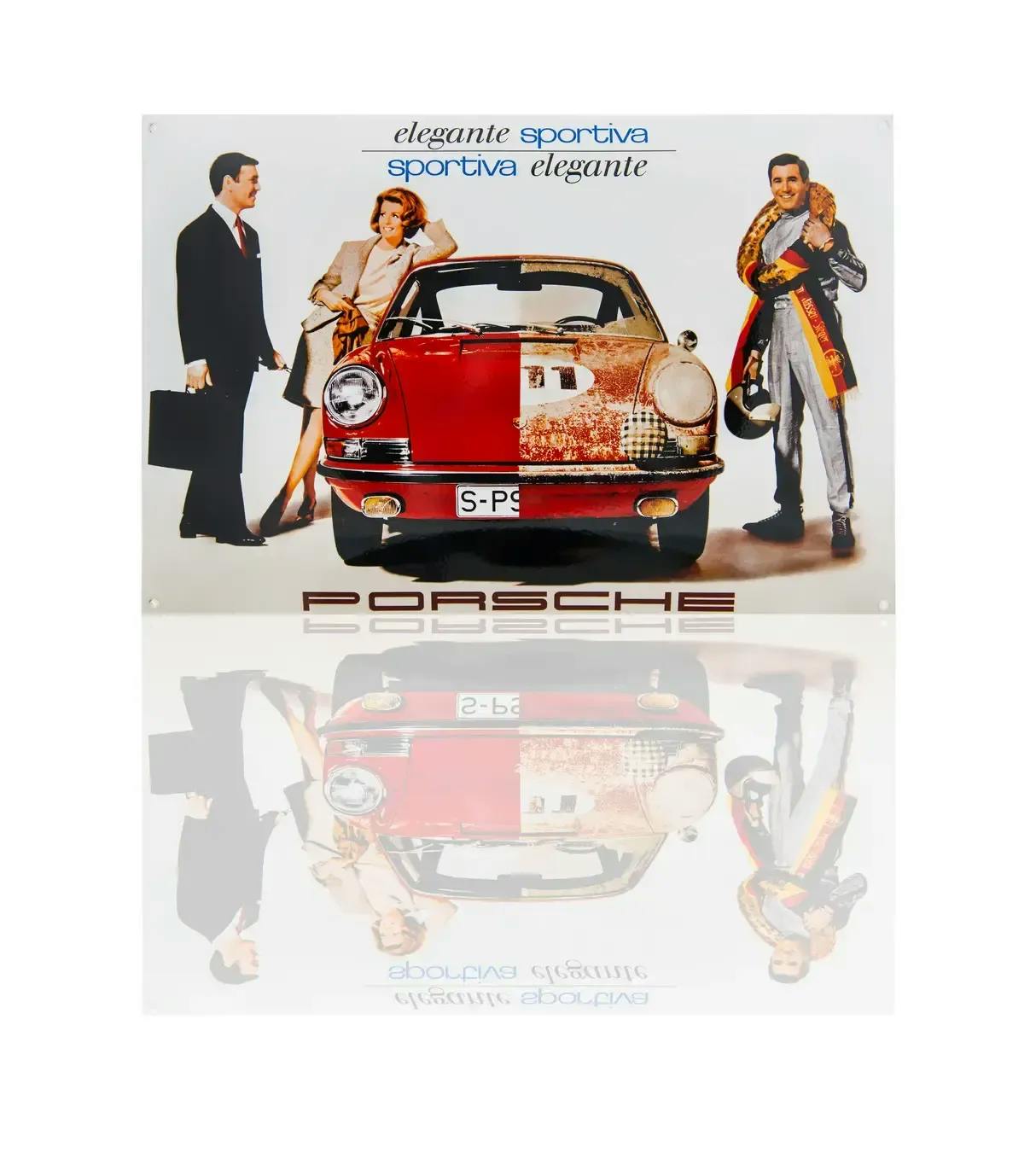 Plaque émaillée Porsche Classic « elegante sportiva » 1
