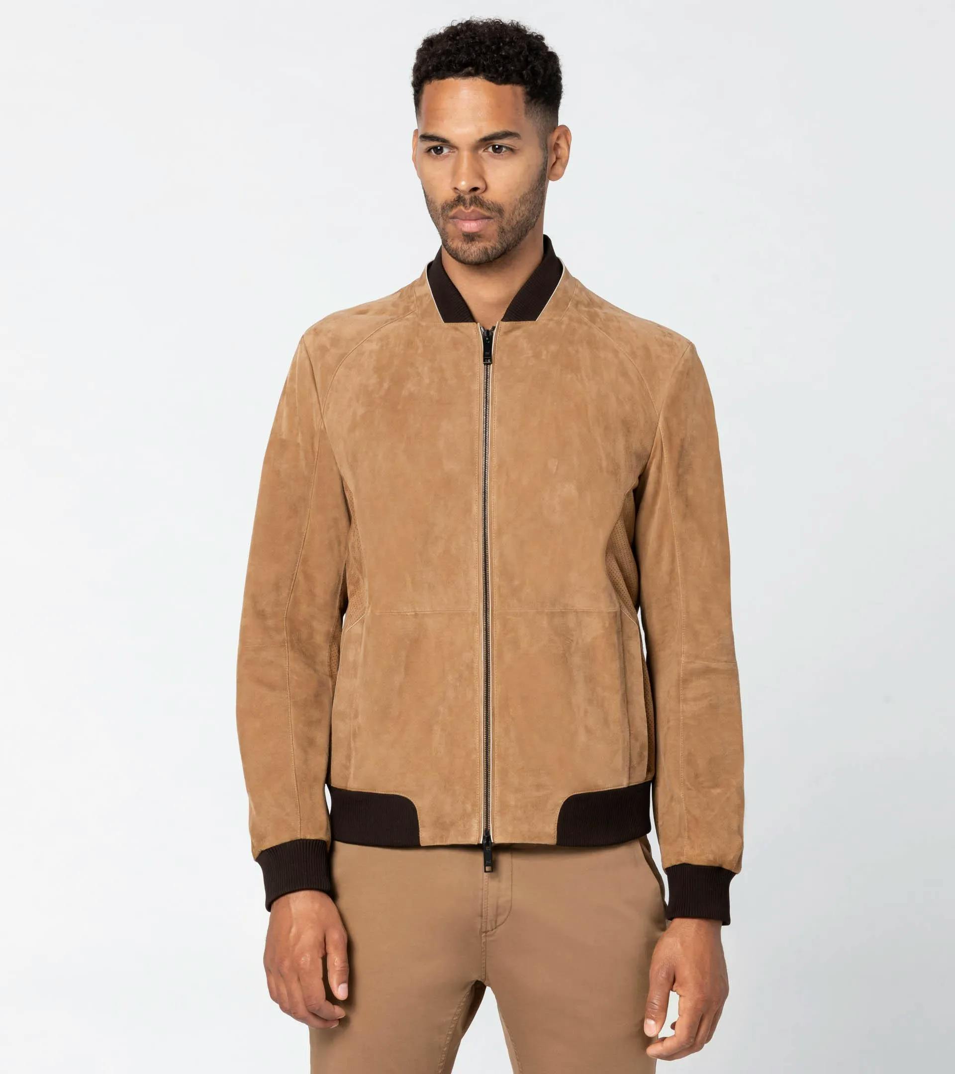 Perforated Goat Suede Leather Jacket 5