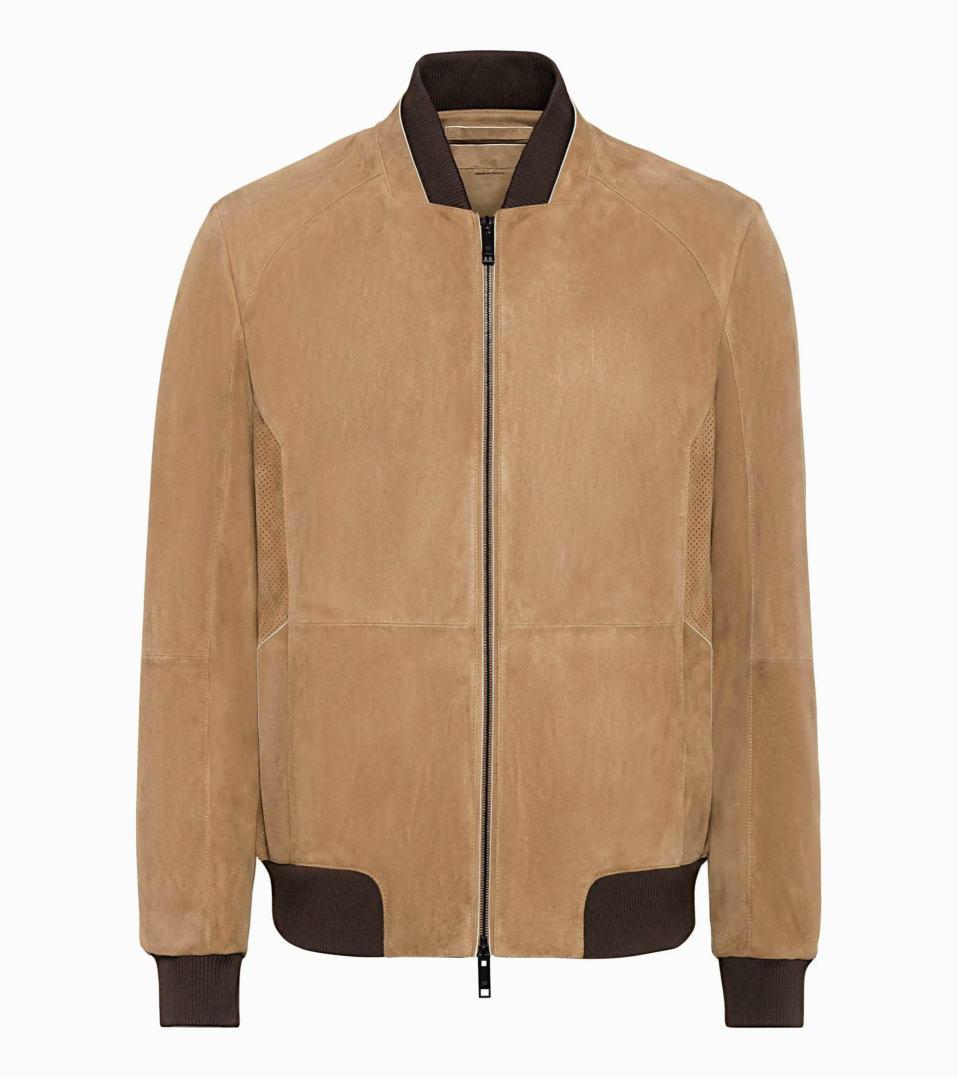 Perforated Goat Suede Leather Jacket 1