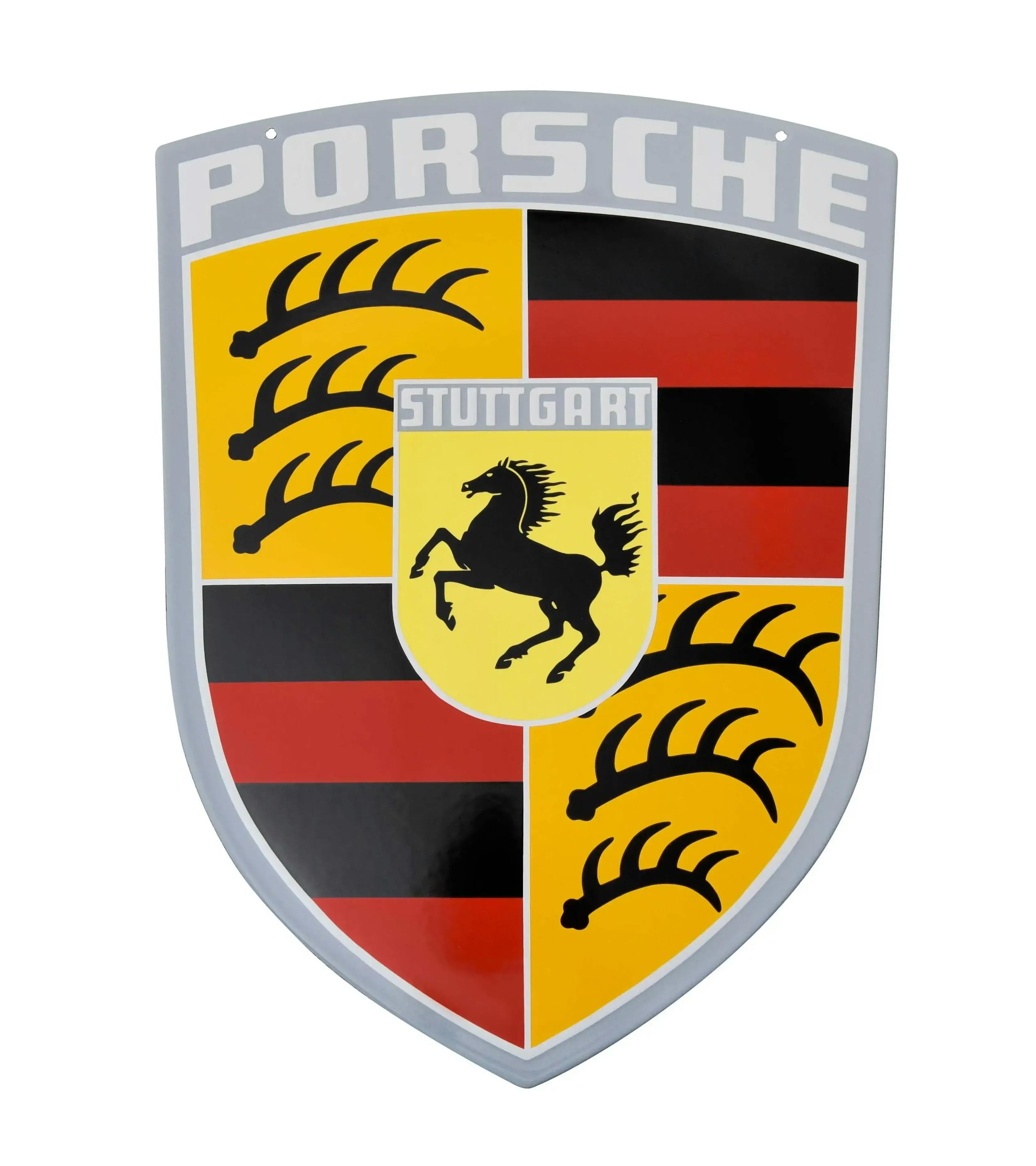 Emailleschild - Porsche Wappen 3