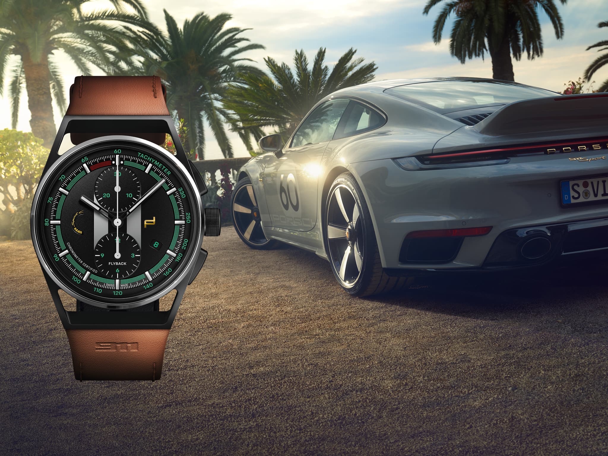Pictured is the Chronograph 911 Sport Classic Porsche wristwatch
