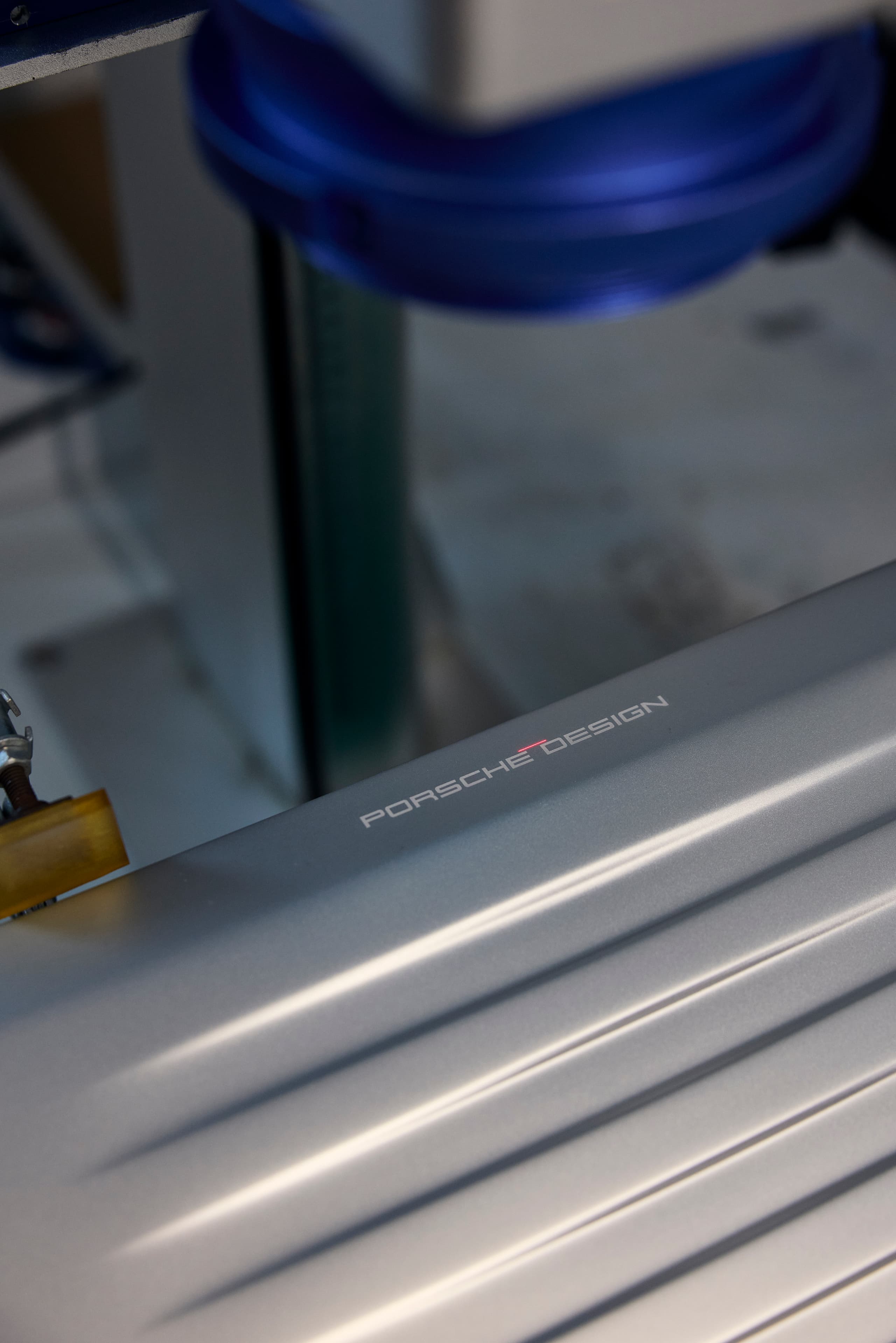 Image shows a production step with a detailed view of the top surface of the Roadster Aluminum Trolley.