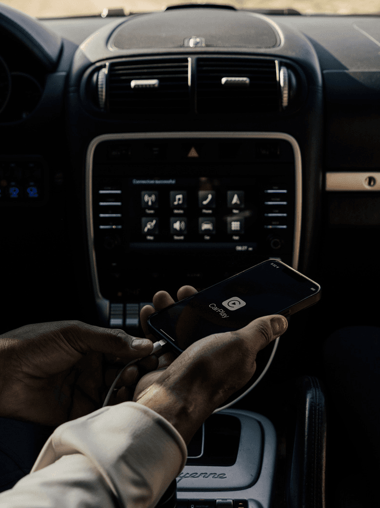 One person in a car with focus on the PCCM system