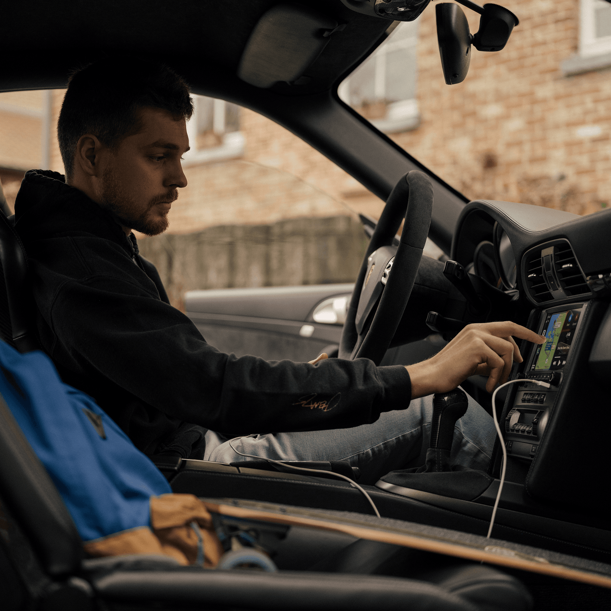 Man sitting in a car