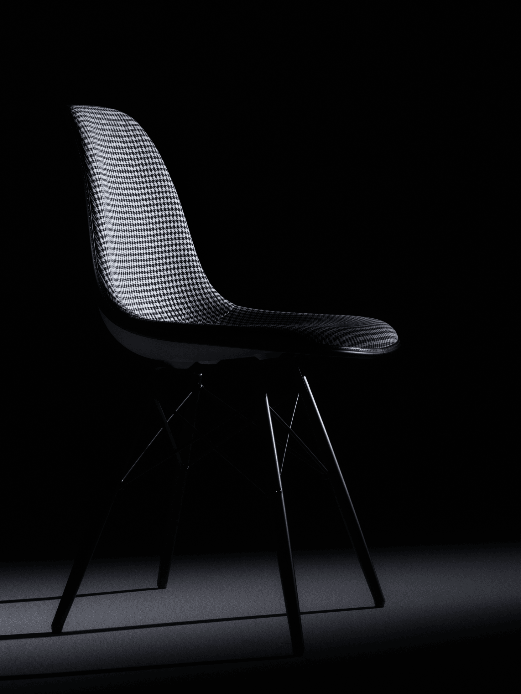 View of Eames Plastic Side Chair Pepita Edition by Vitra