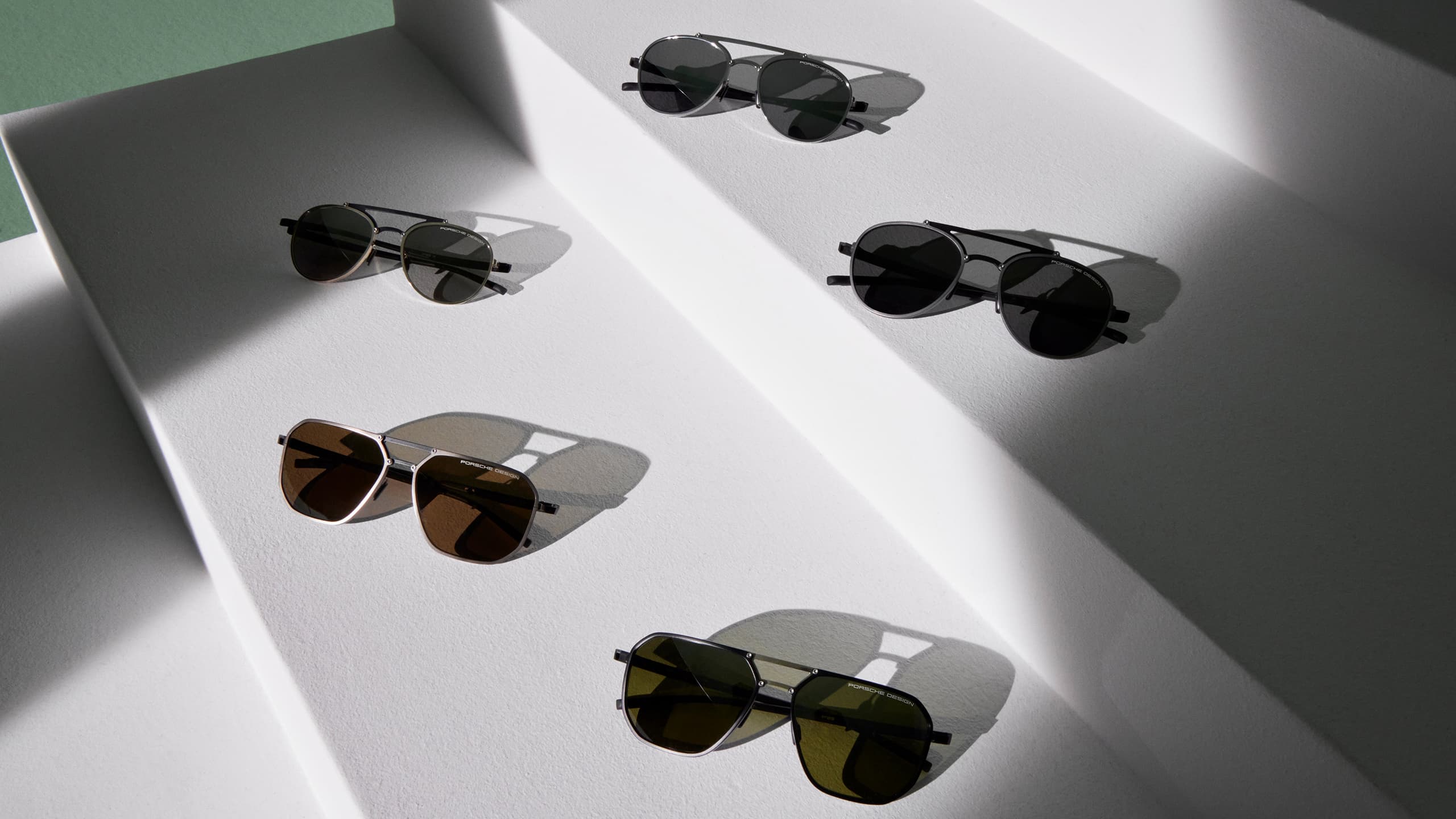 Different Porsche Design sunglasses next to each other