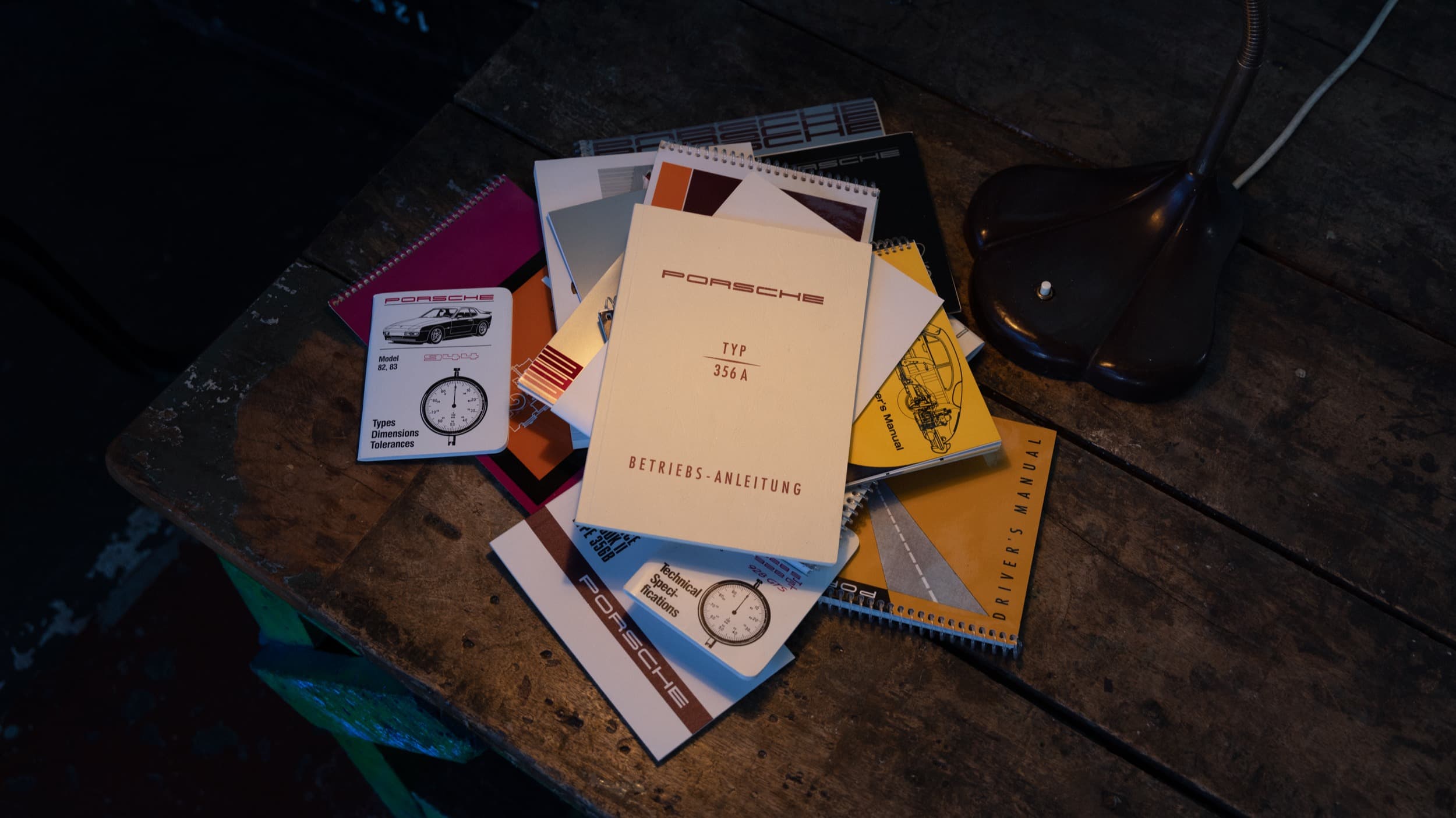 You can see different technical literature in the center of the image